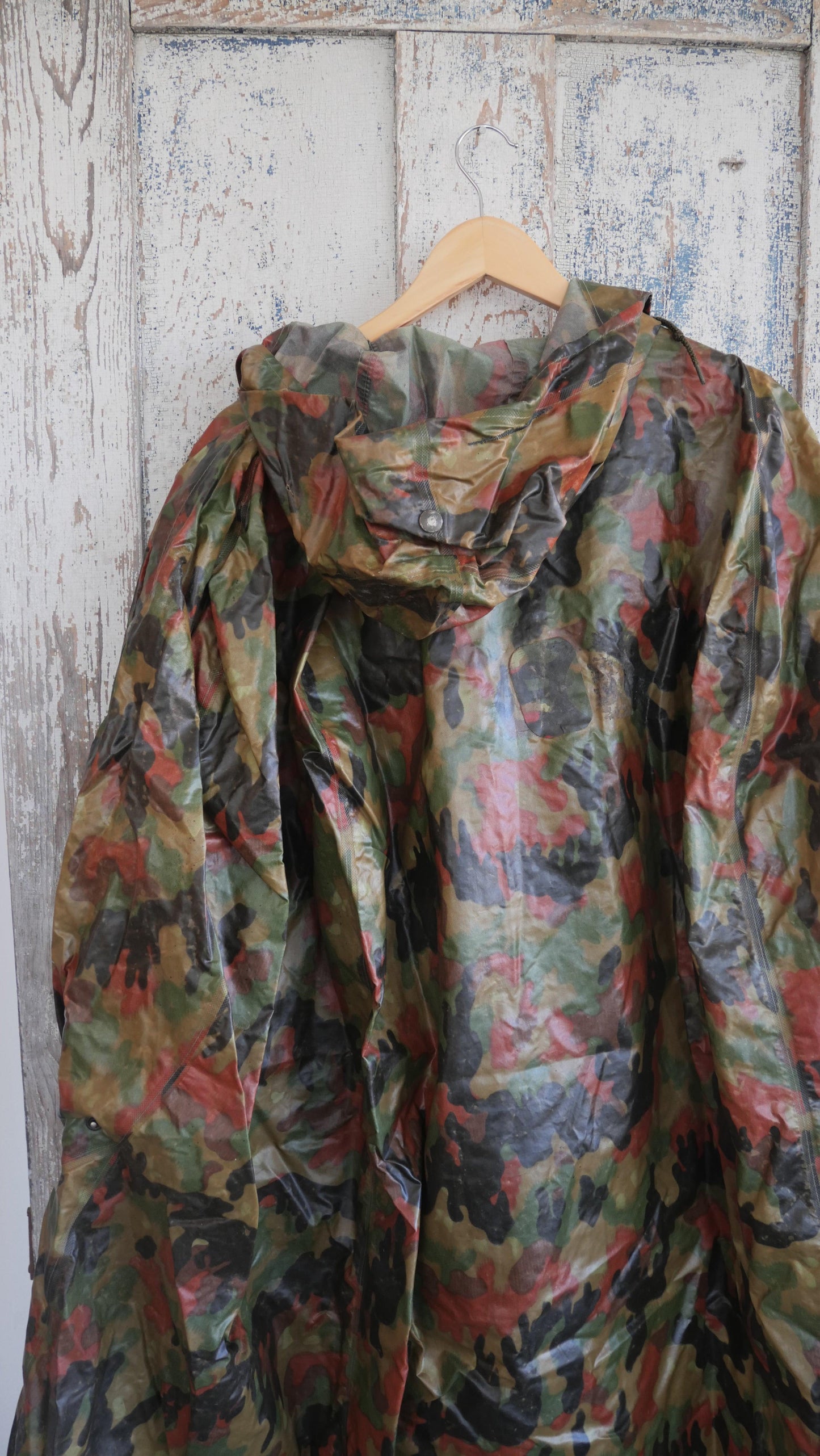 1960s Rubber Camo Poncho