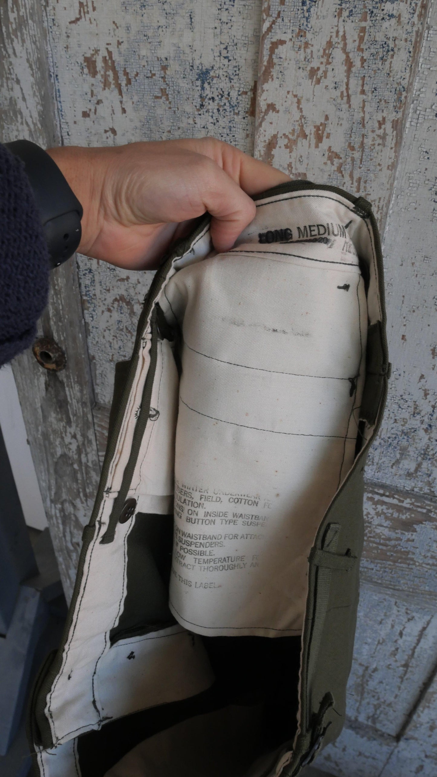 1960s Button Fly Wool Military Pants | 36