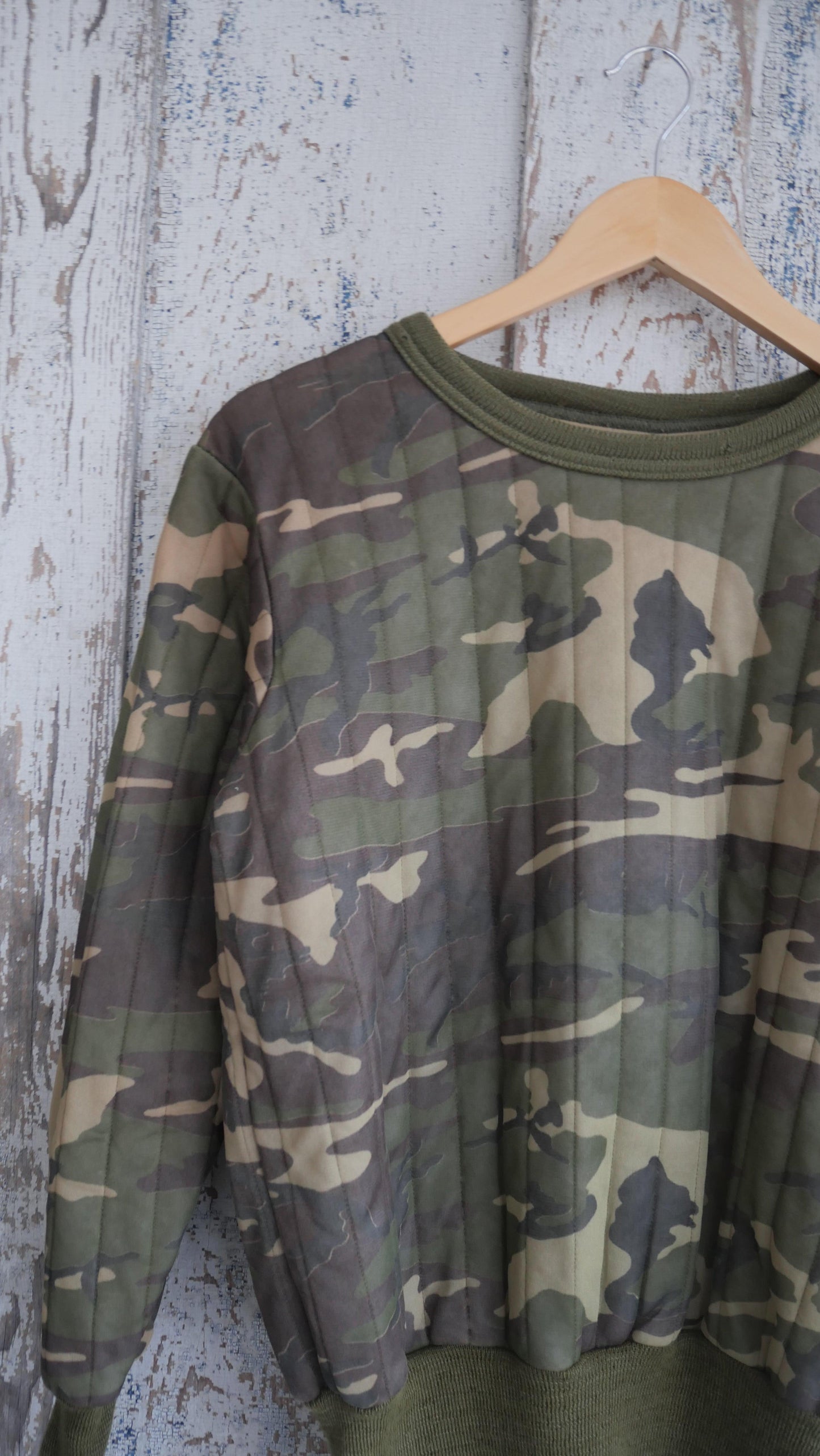 1980s Quilted Camo Shirt | M