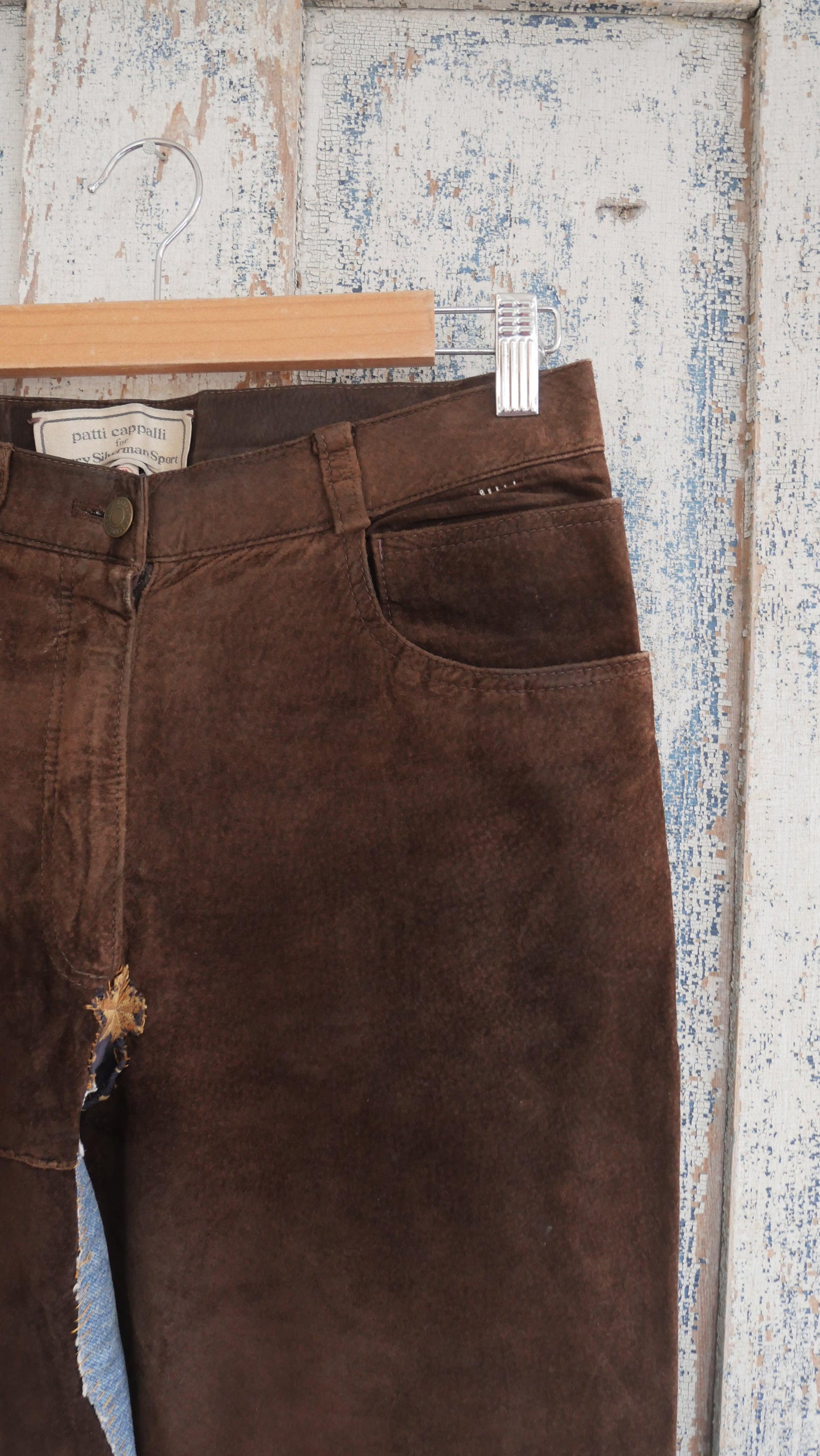 1970s Leather Repaired Flared Pants | 31