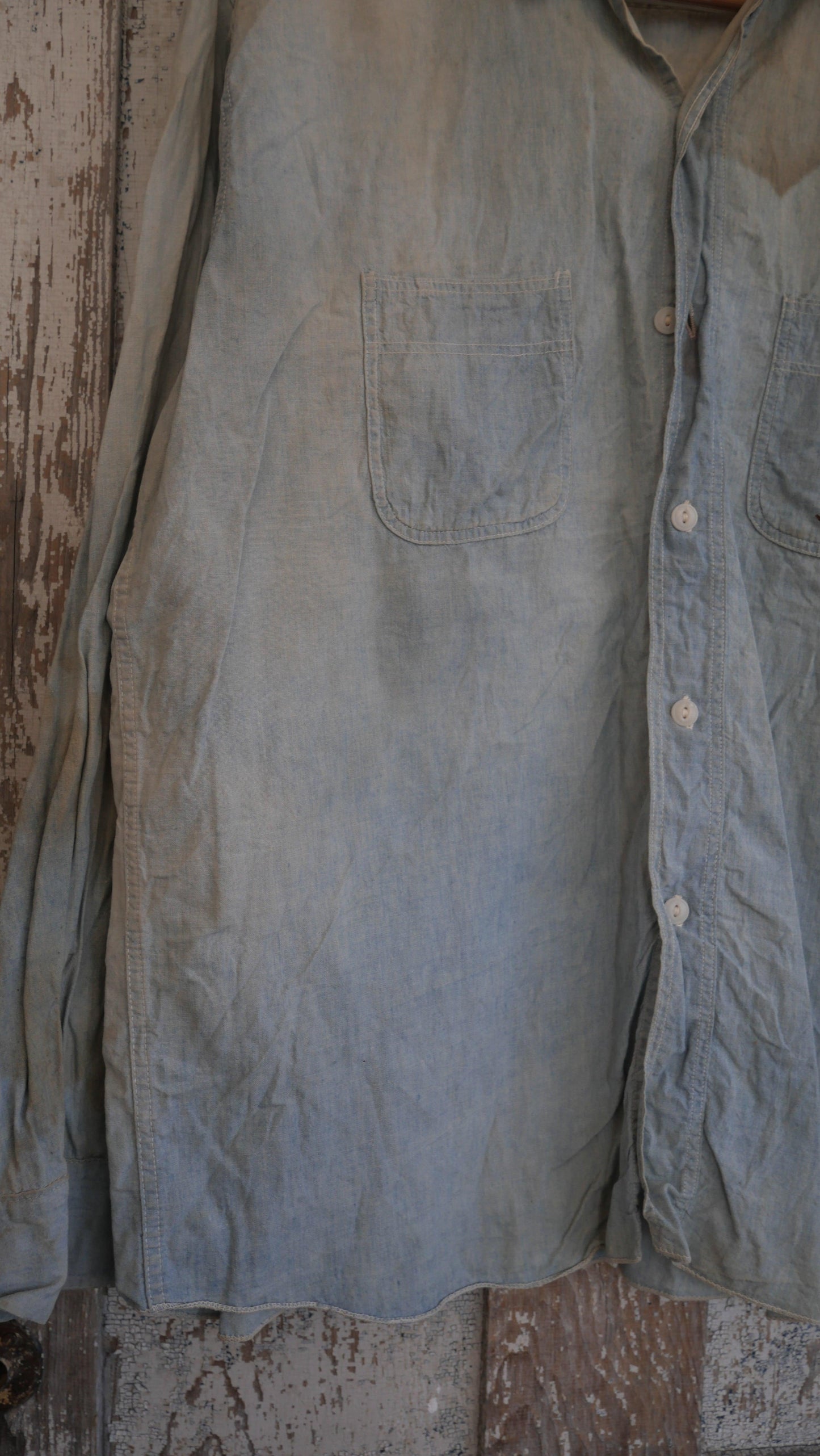 1980s Faded Chambray Shirt | L