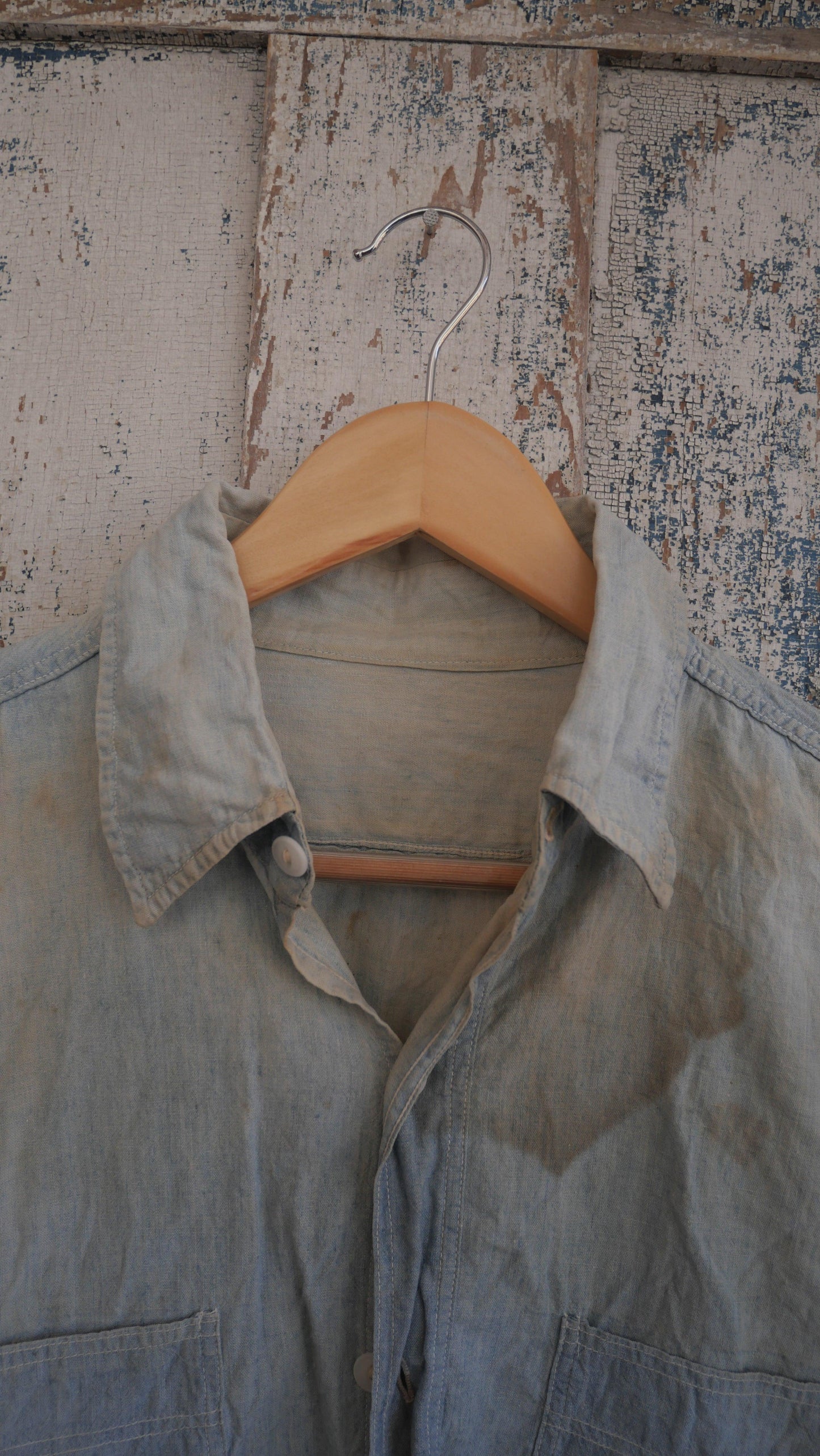 1980s Faded Chambray Shirt | L