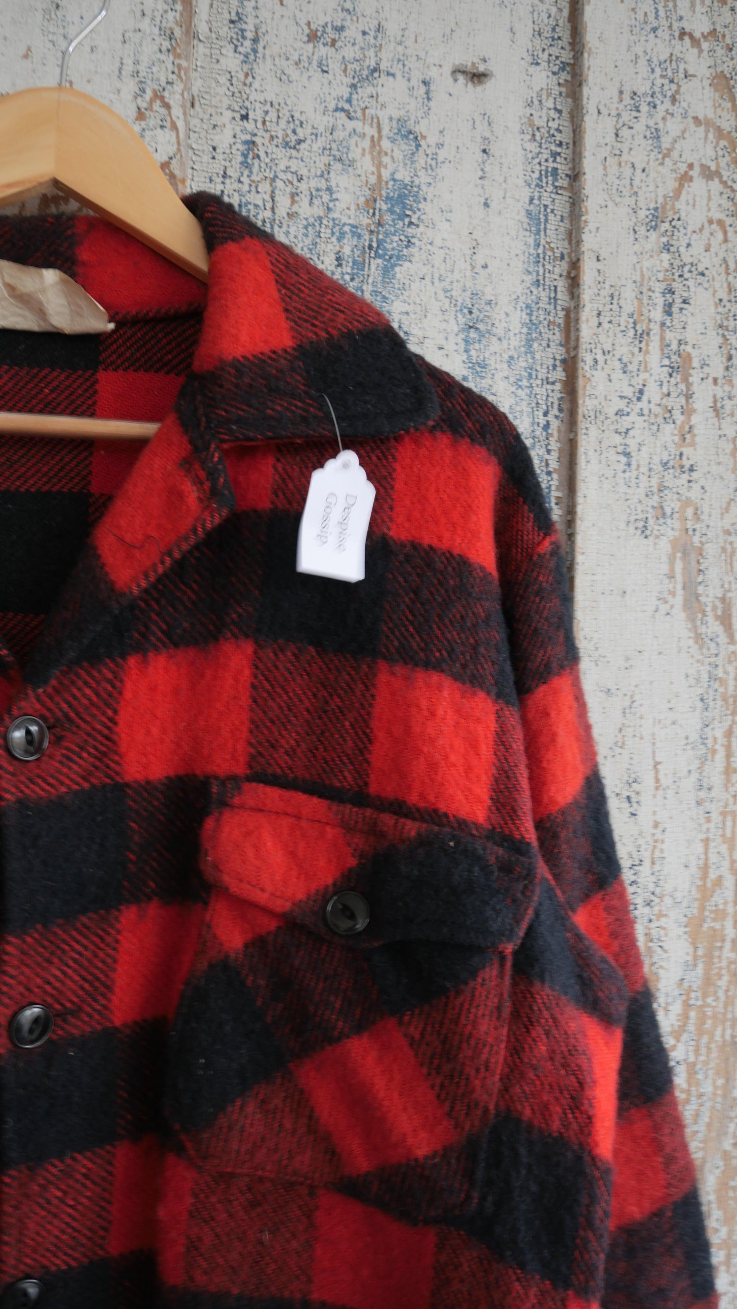 1970s Wool Buffalo Check Flannel | L