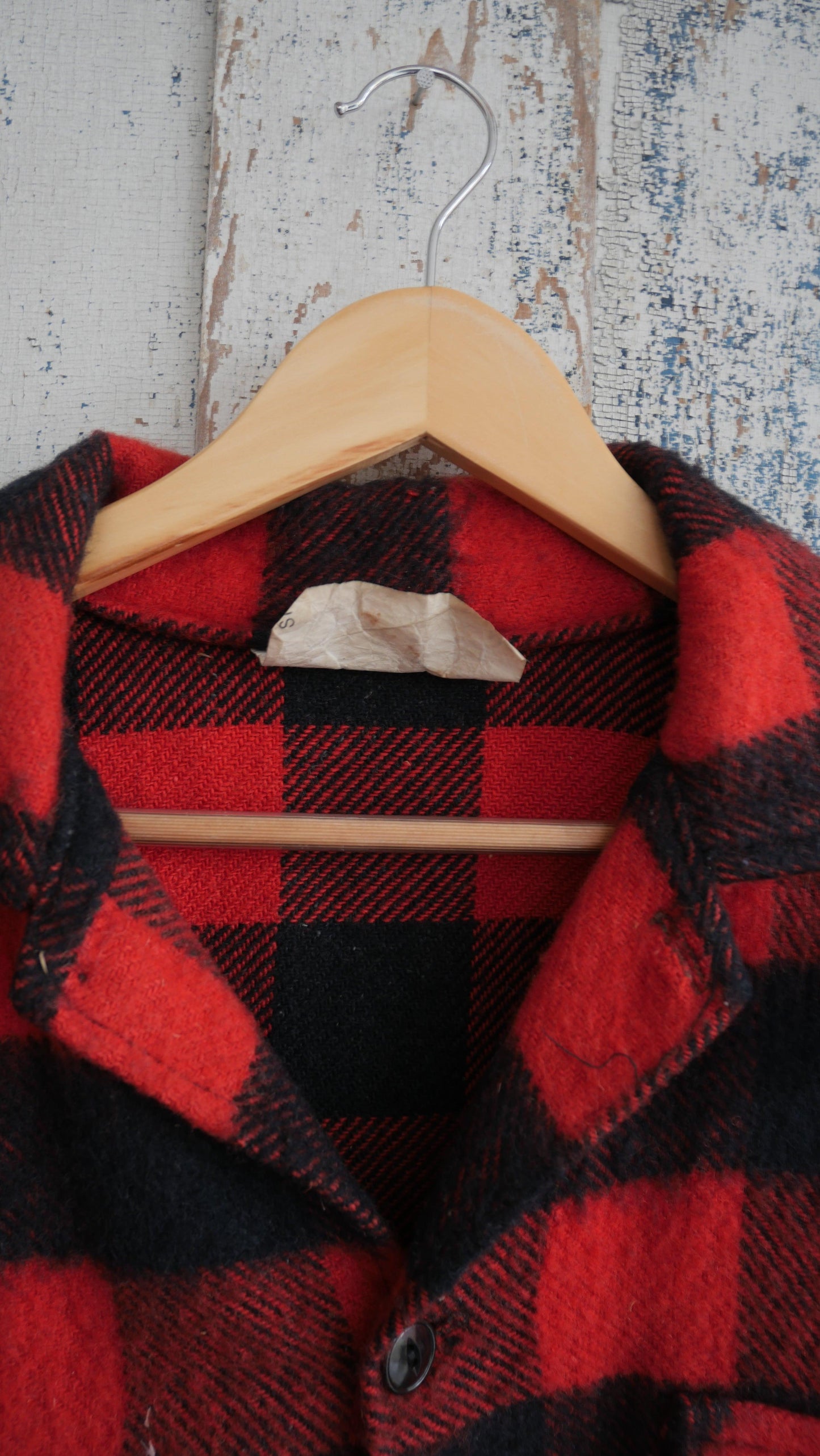 1970s Wool Buffalo Check Flannel | L