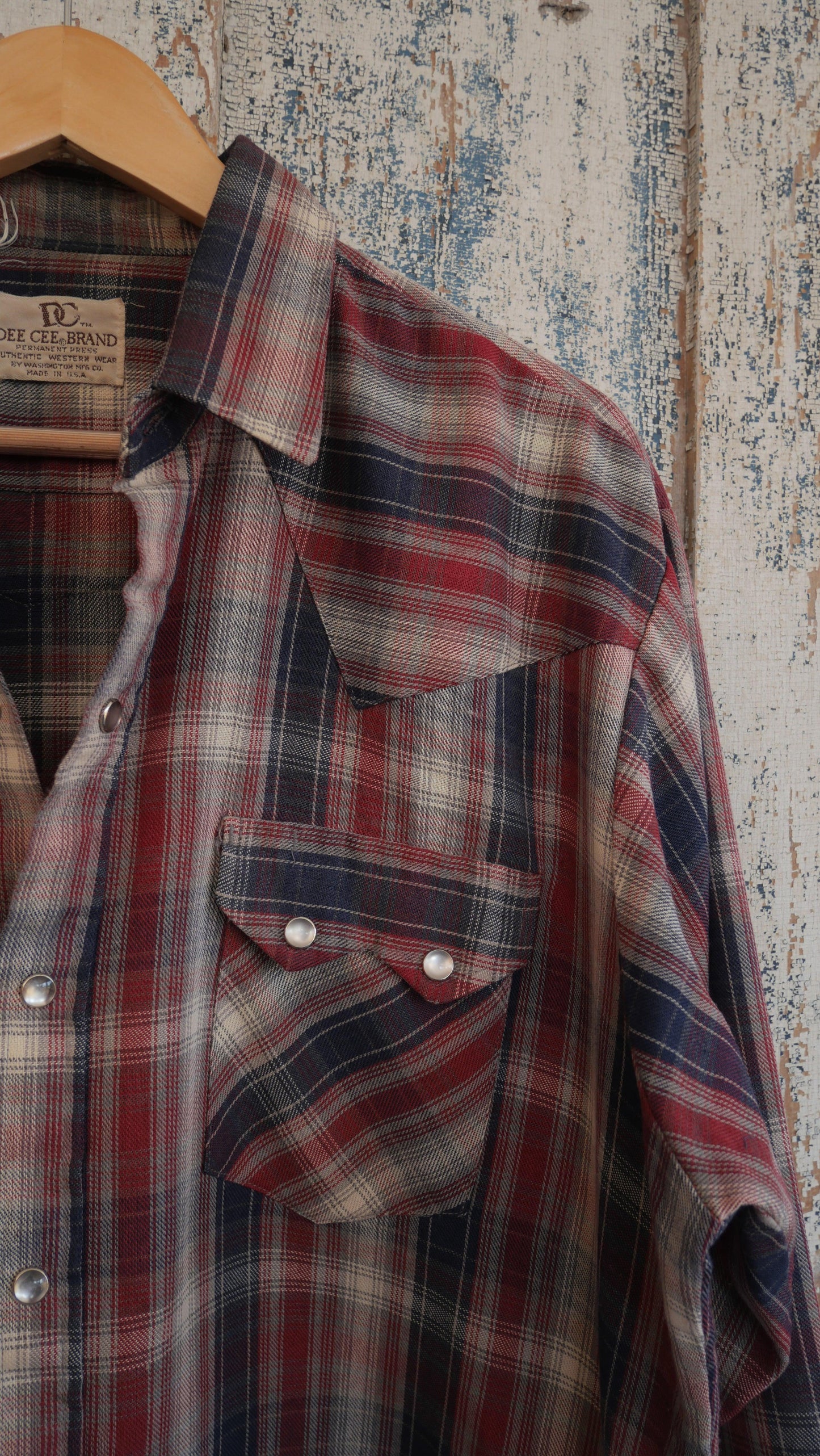 1970s Western Pearl Snap Flannel | XL