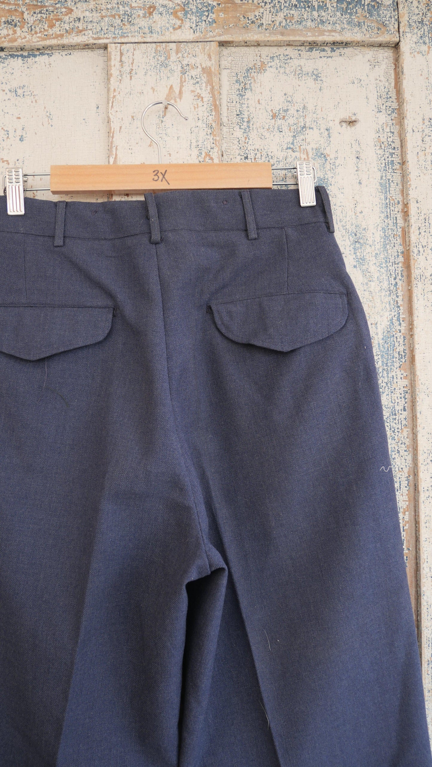 1960s Navy Wool Pants | 28