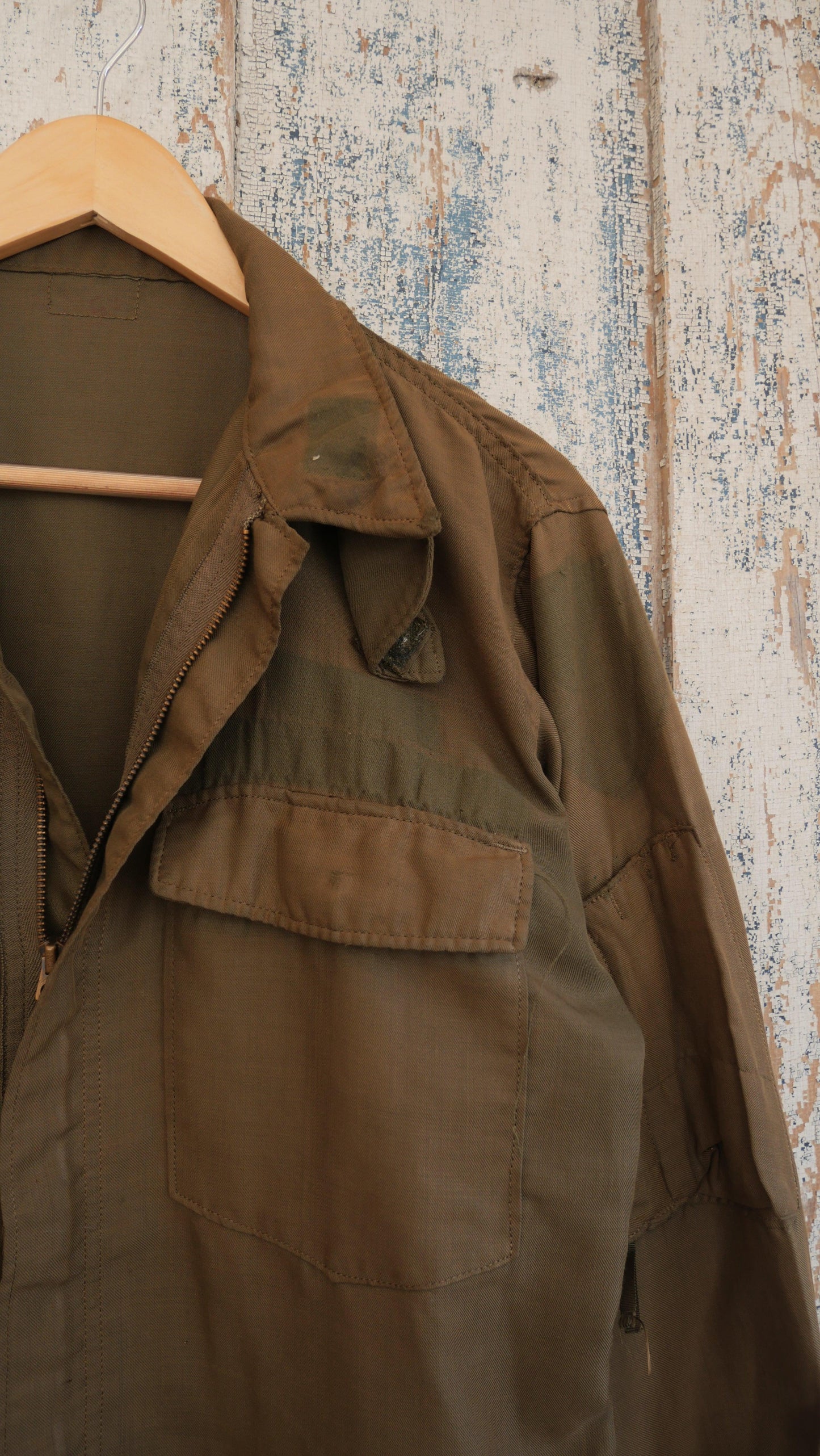 1970s Zip Up Army Shirt | L