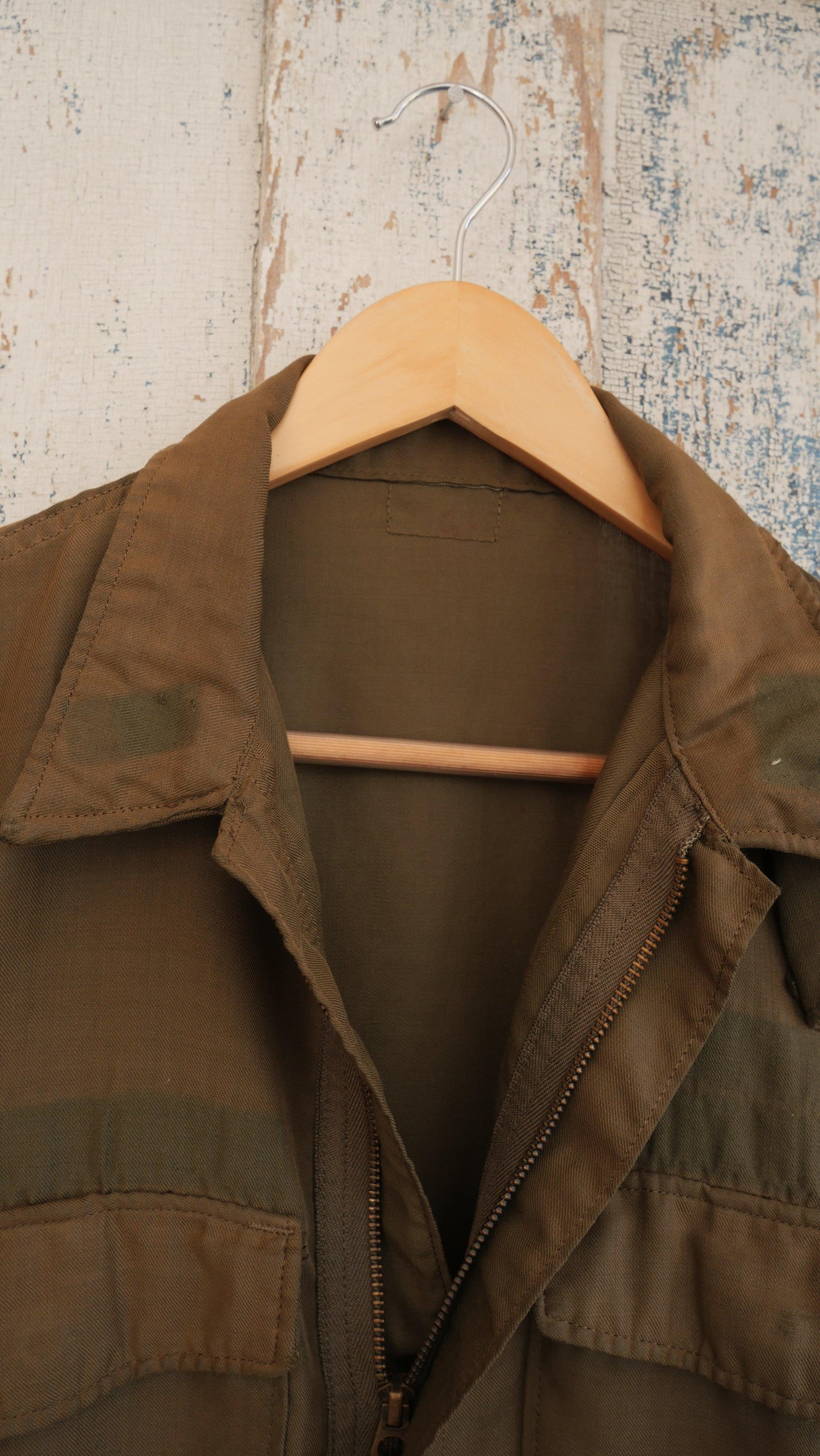1970s Zip Up Army Shirt | L
