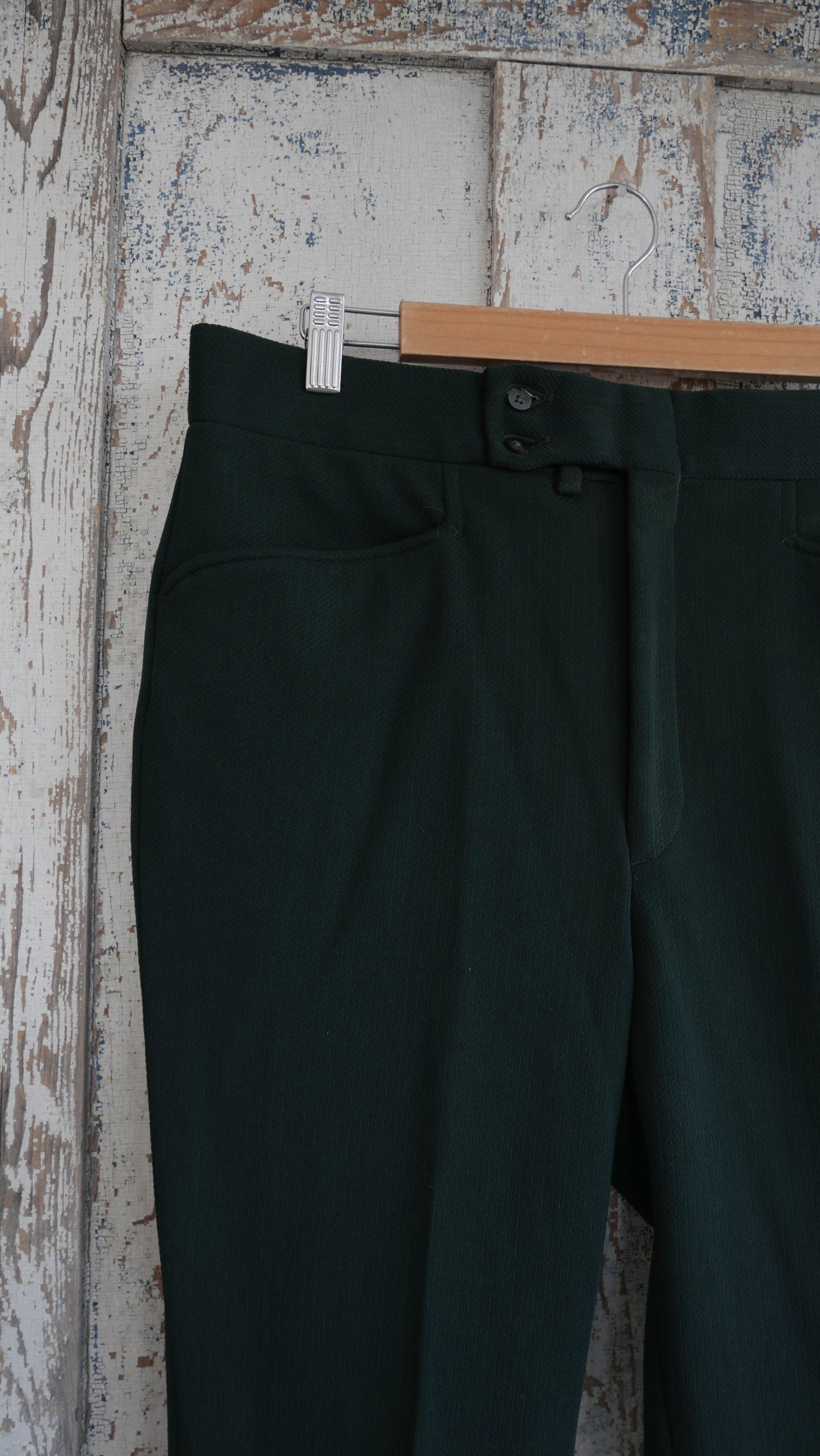 1970s Green Flared Pants | 33