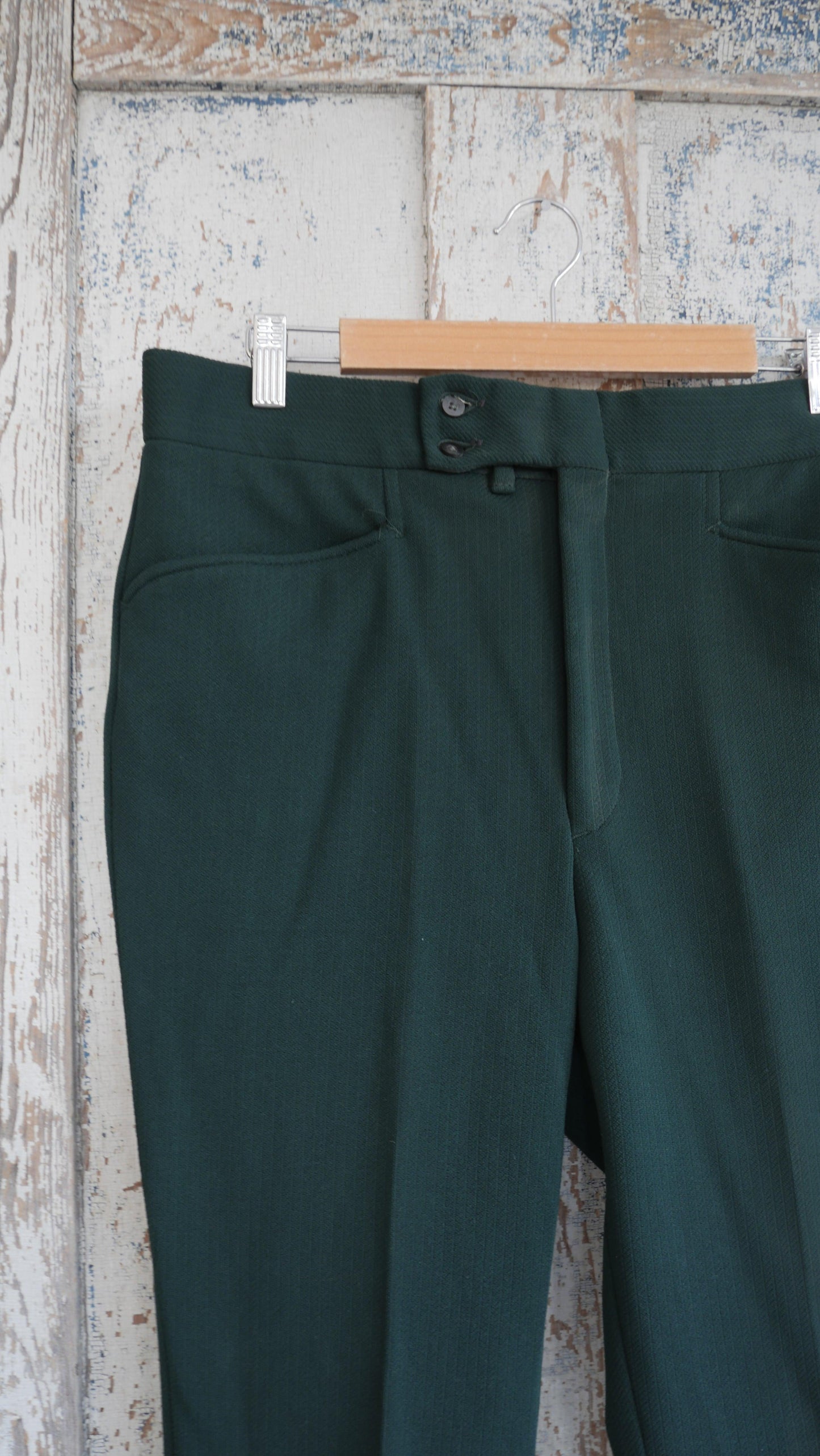 1970s Green Flared Pants | 33
