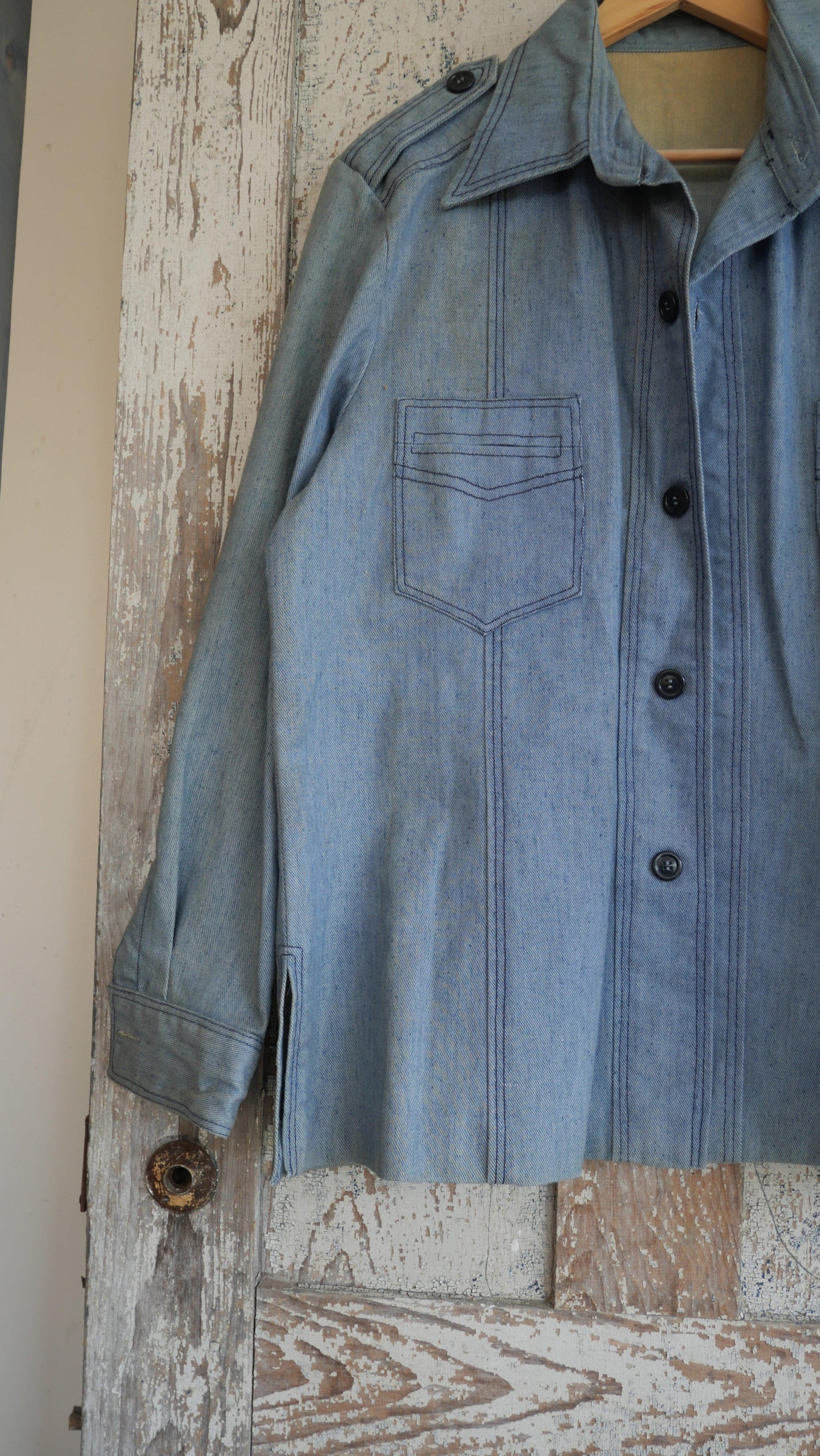 1970s Denim Overshirt | L