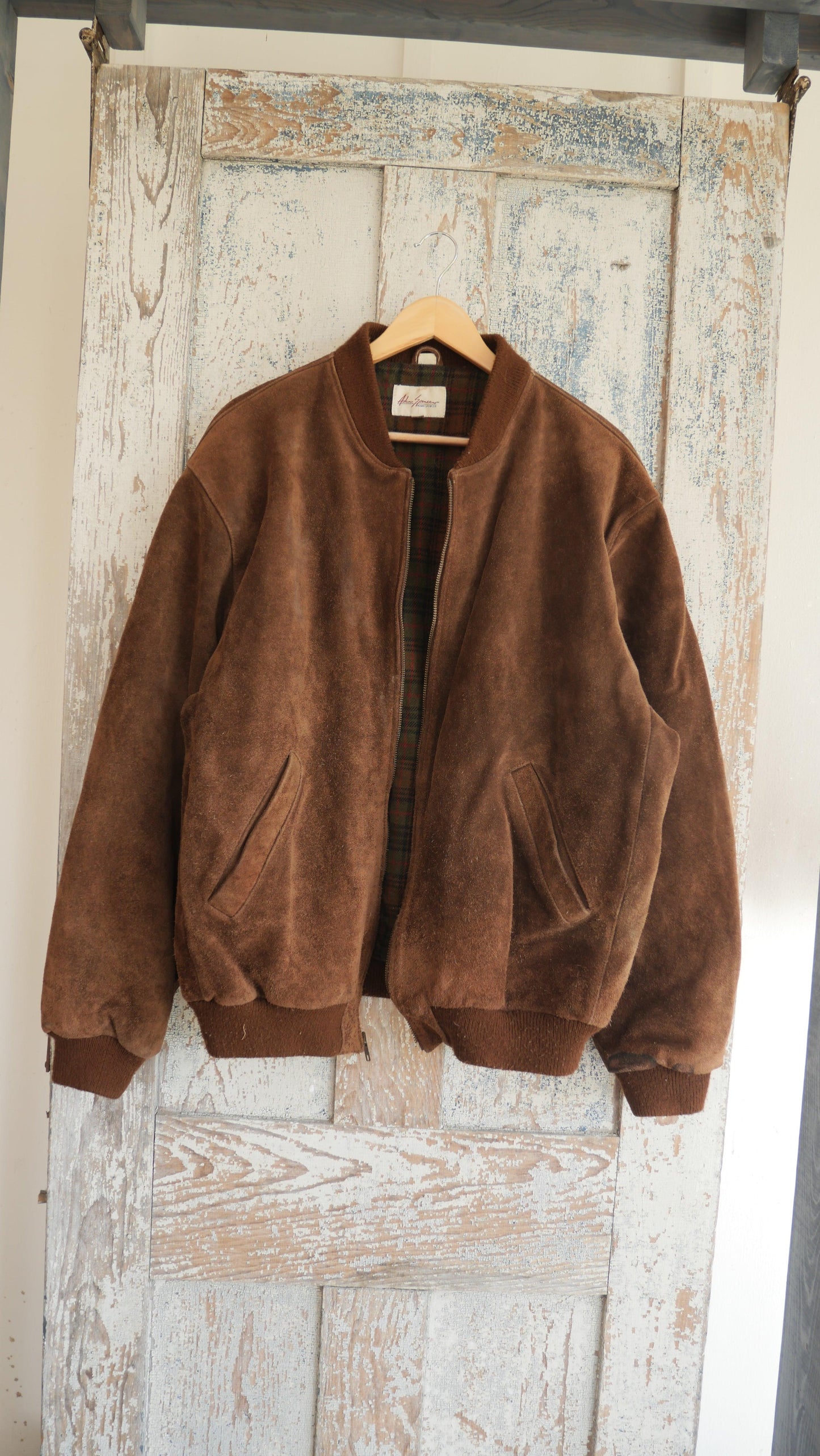 1990s Boxy Suede Bomber Jacket | XL