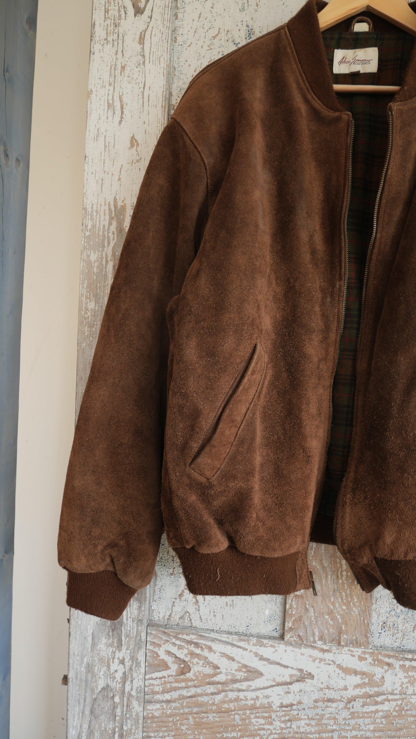 1990s Boxy Suede Bomber Jacket | XL