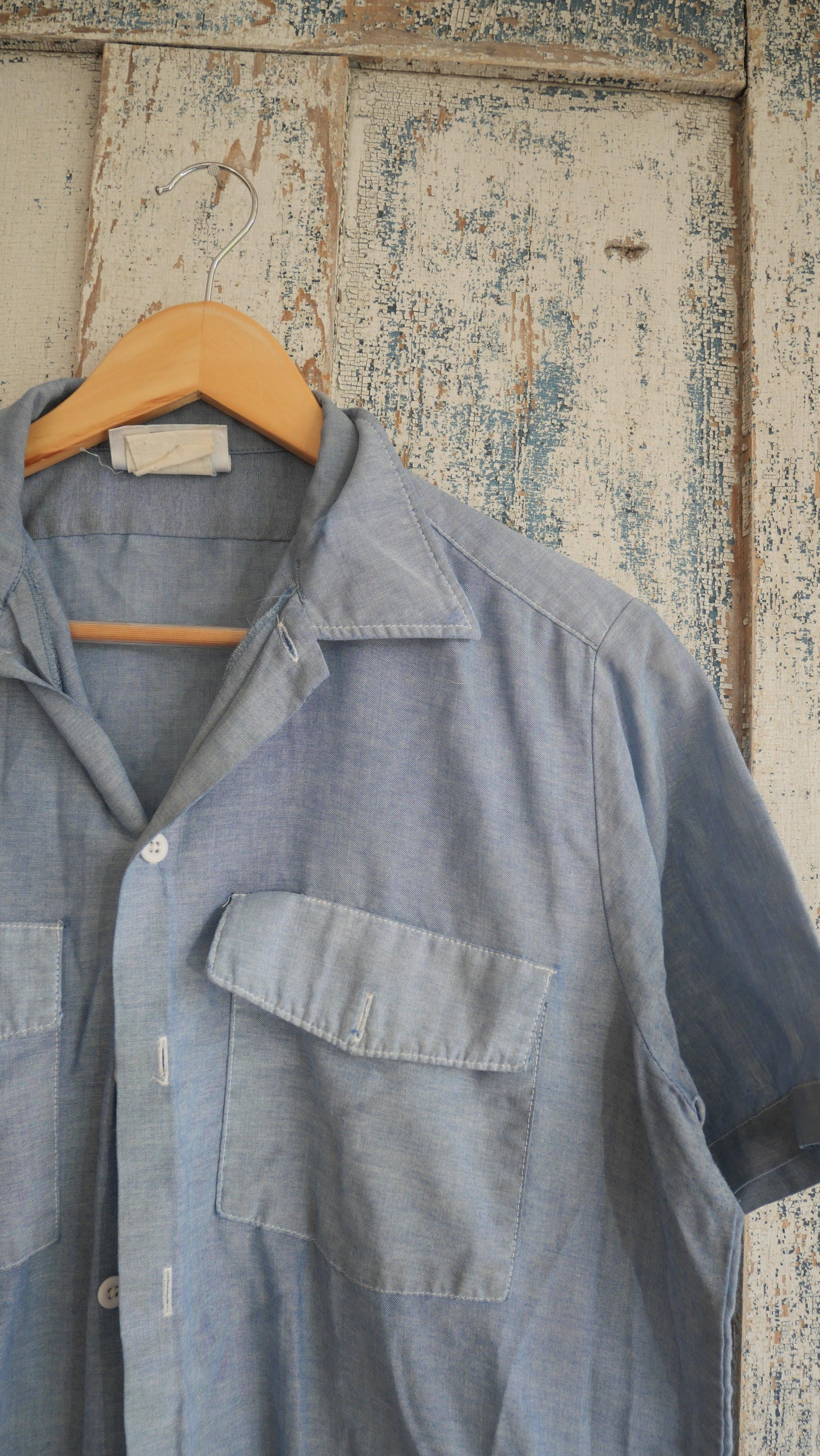 1980s Faded Dickies Chambray Shirt | L