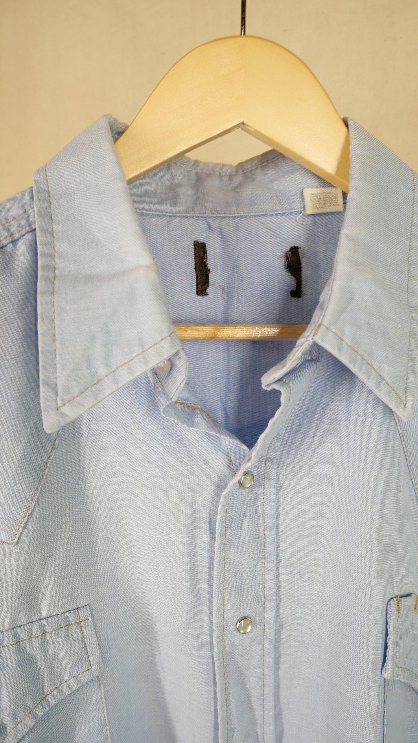 1980s Chambray Pearl Snap | XL