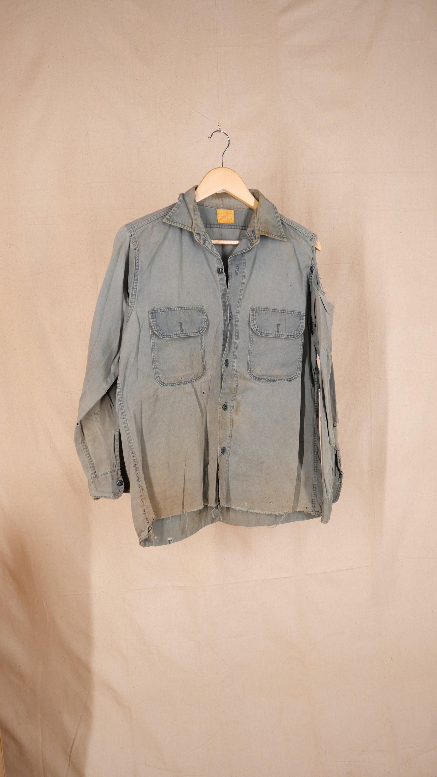 1960s Repaired Work Shirt | M
