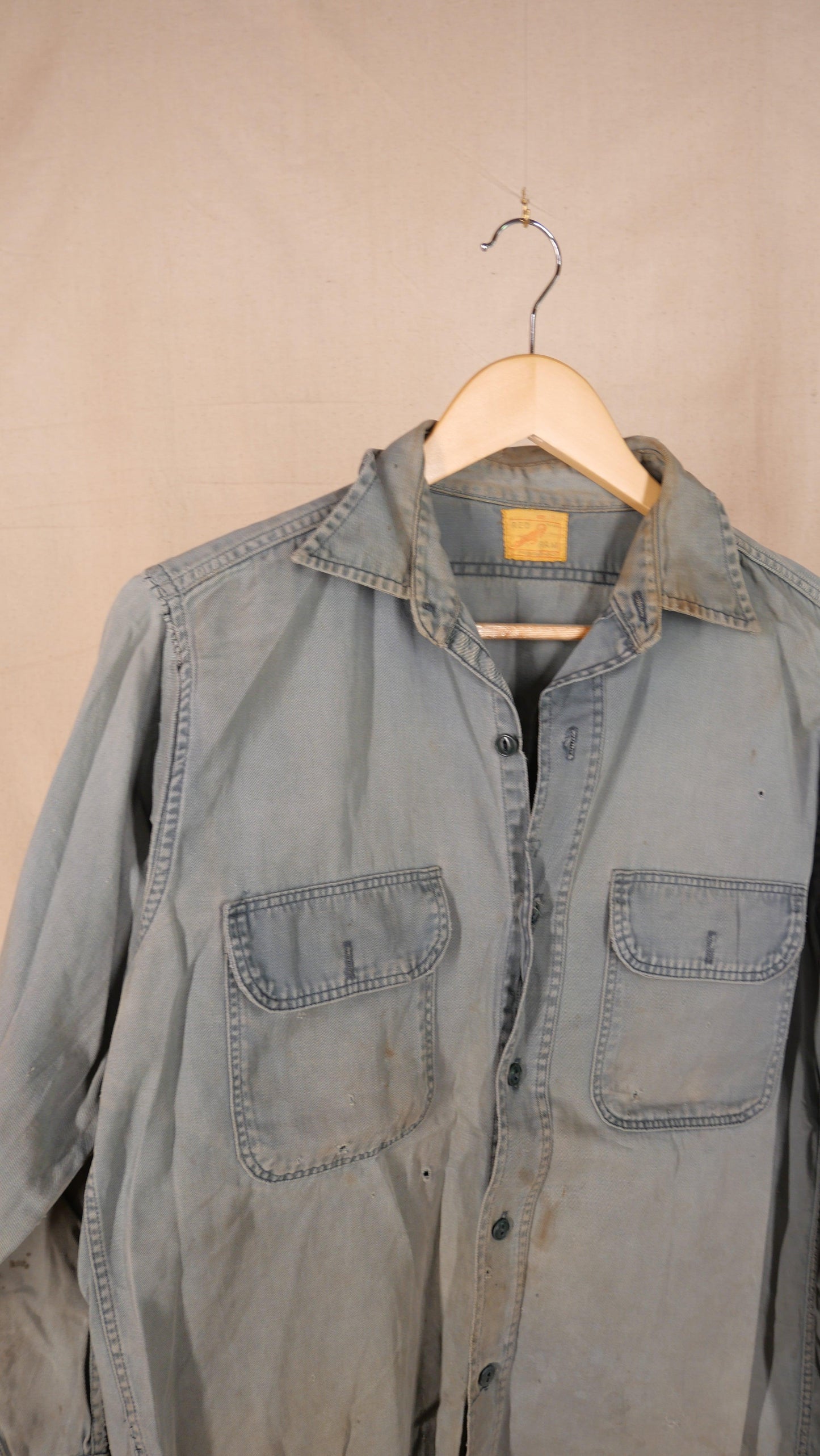 1960s Repaired Work Shirt | M