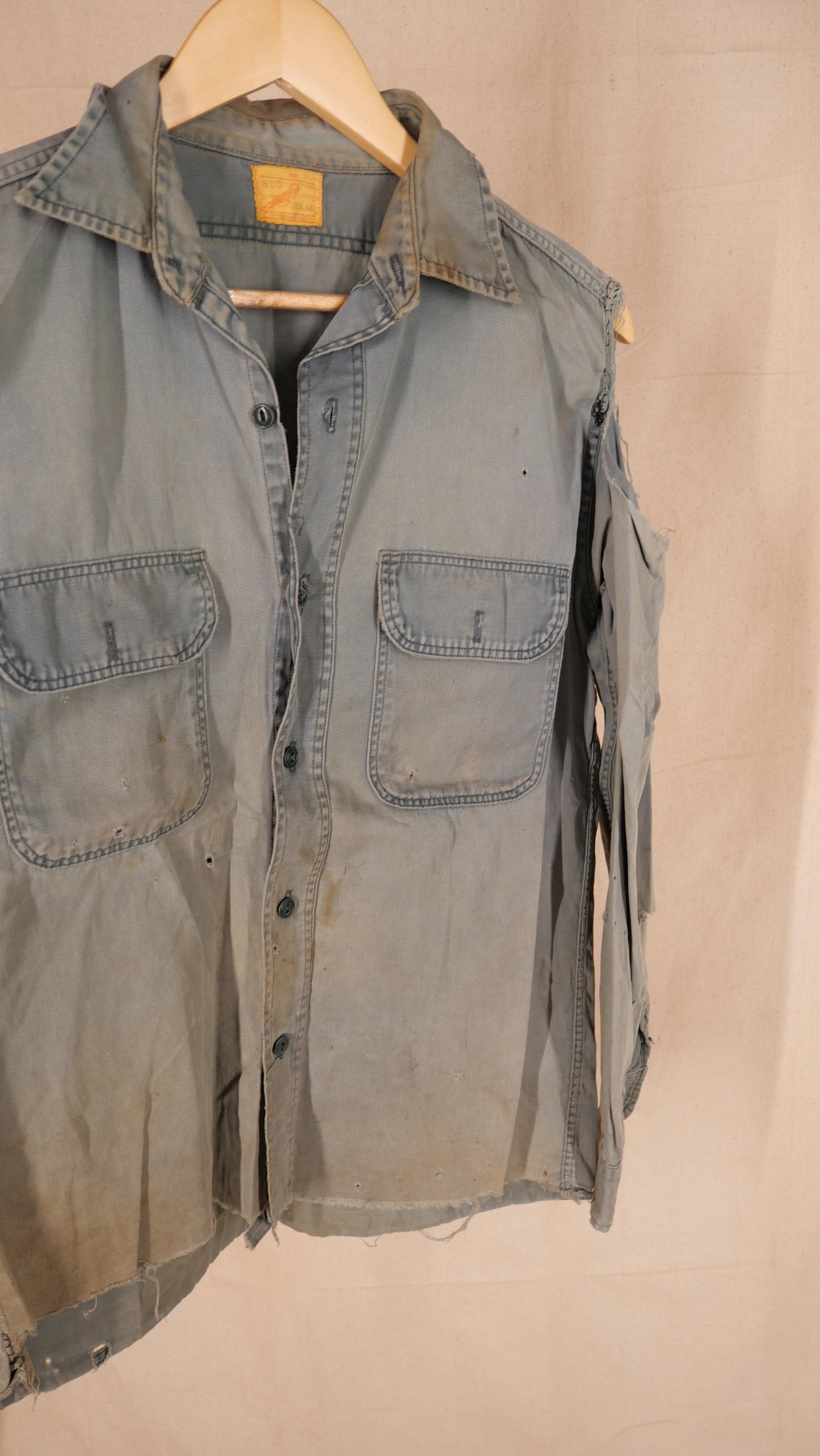 1960s Repaired Work Shirt | M