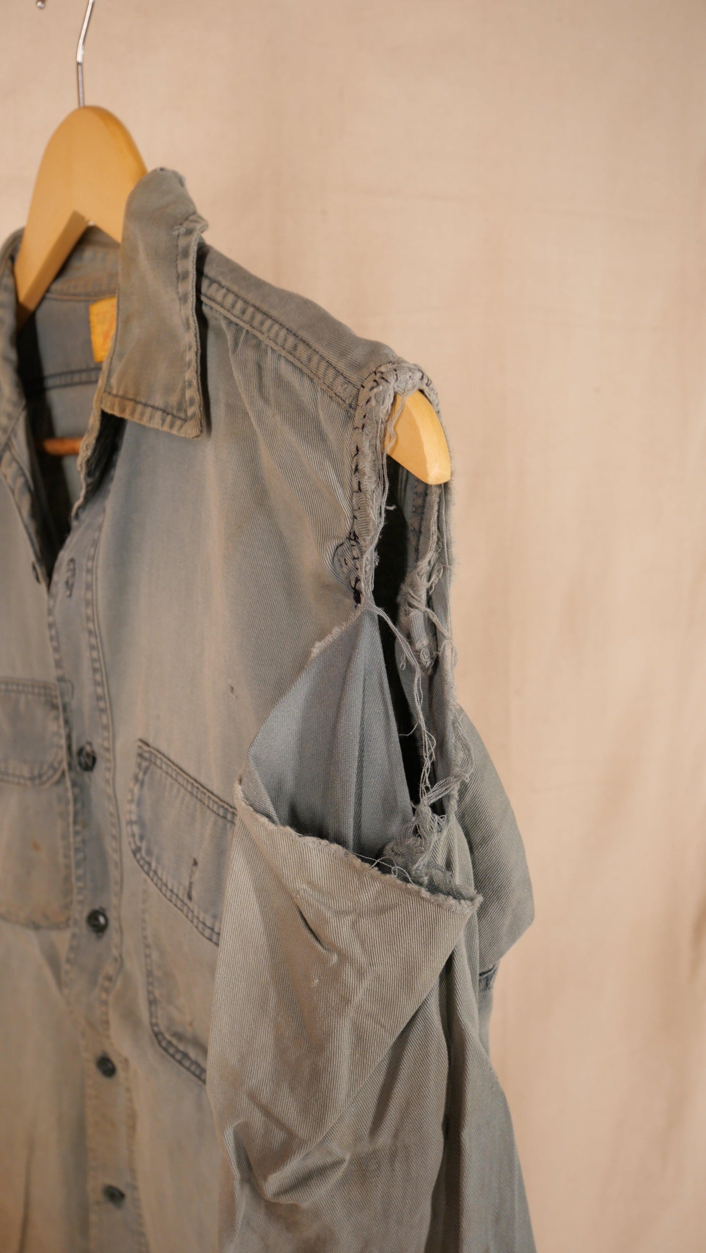 1960s Repaired Work Shirt | M