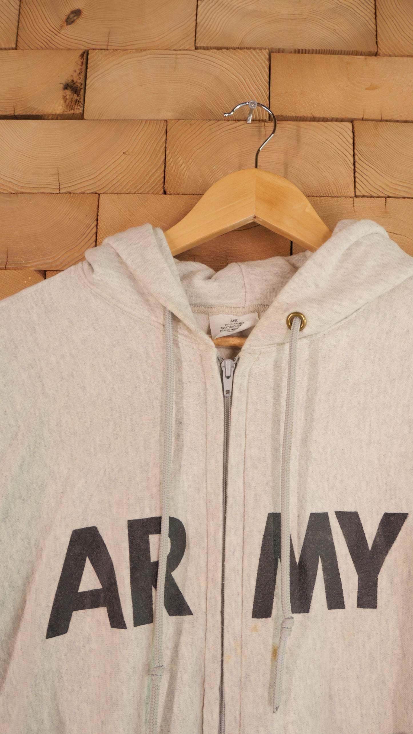 1990s Army Zip Up Hoodie | L