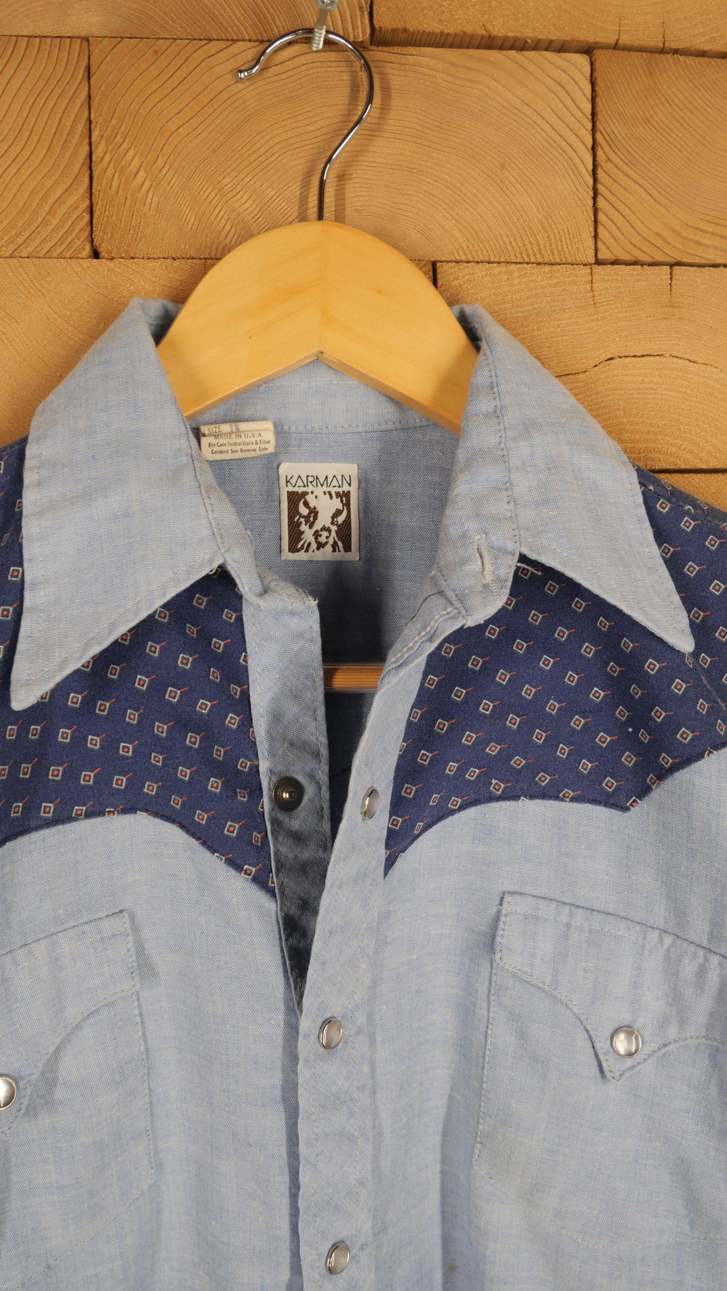 1970s Chambray Pearl Snap | S