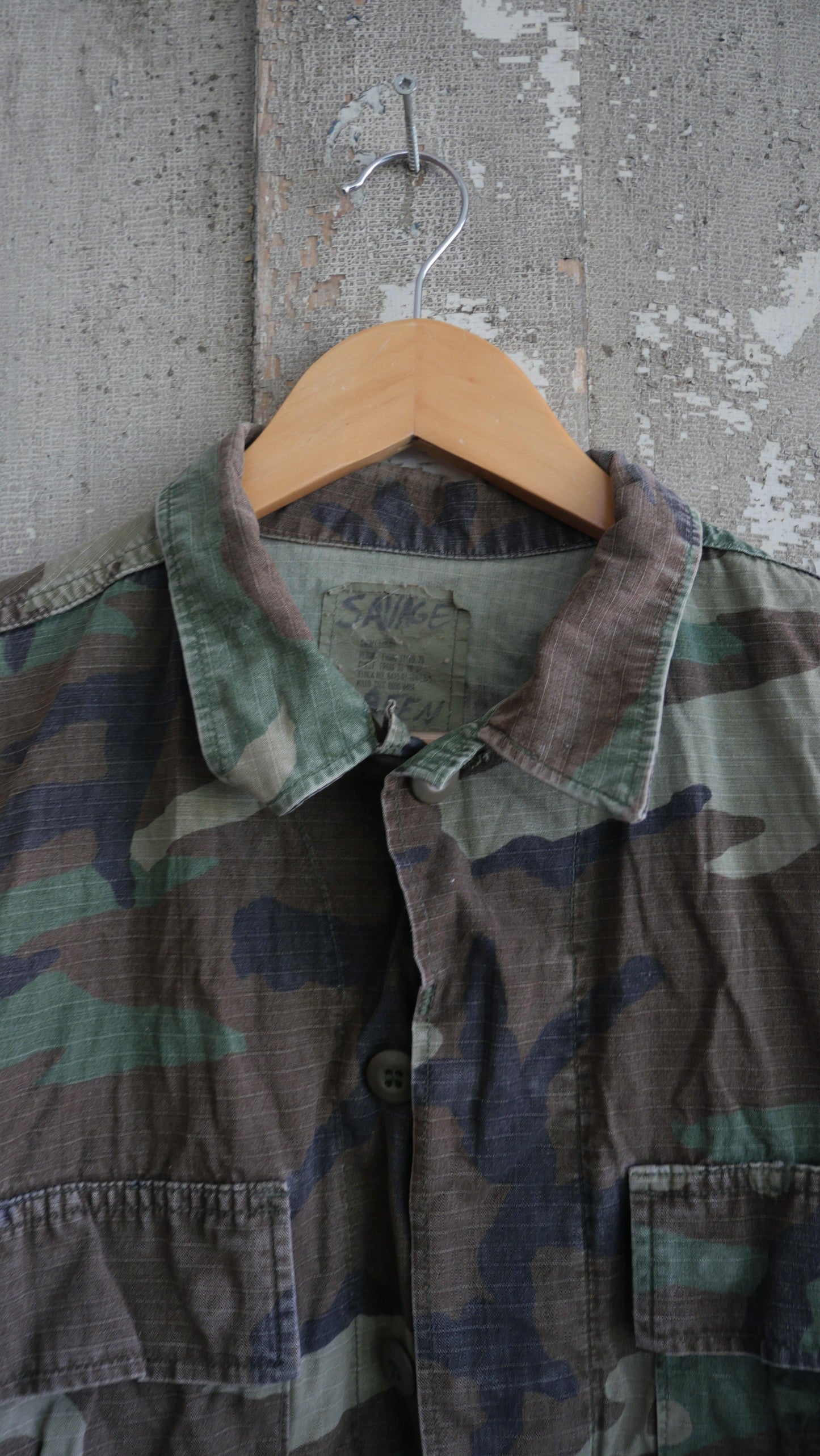 1980s Camo USMC Chore Jacket | L