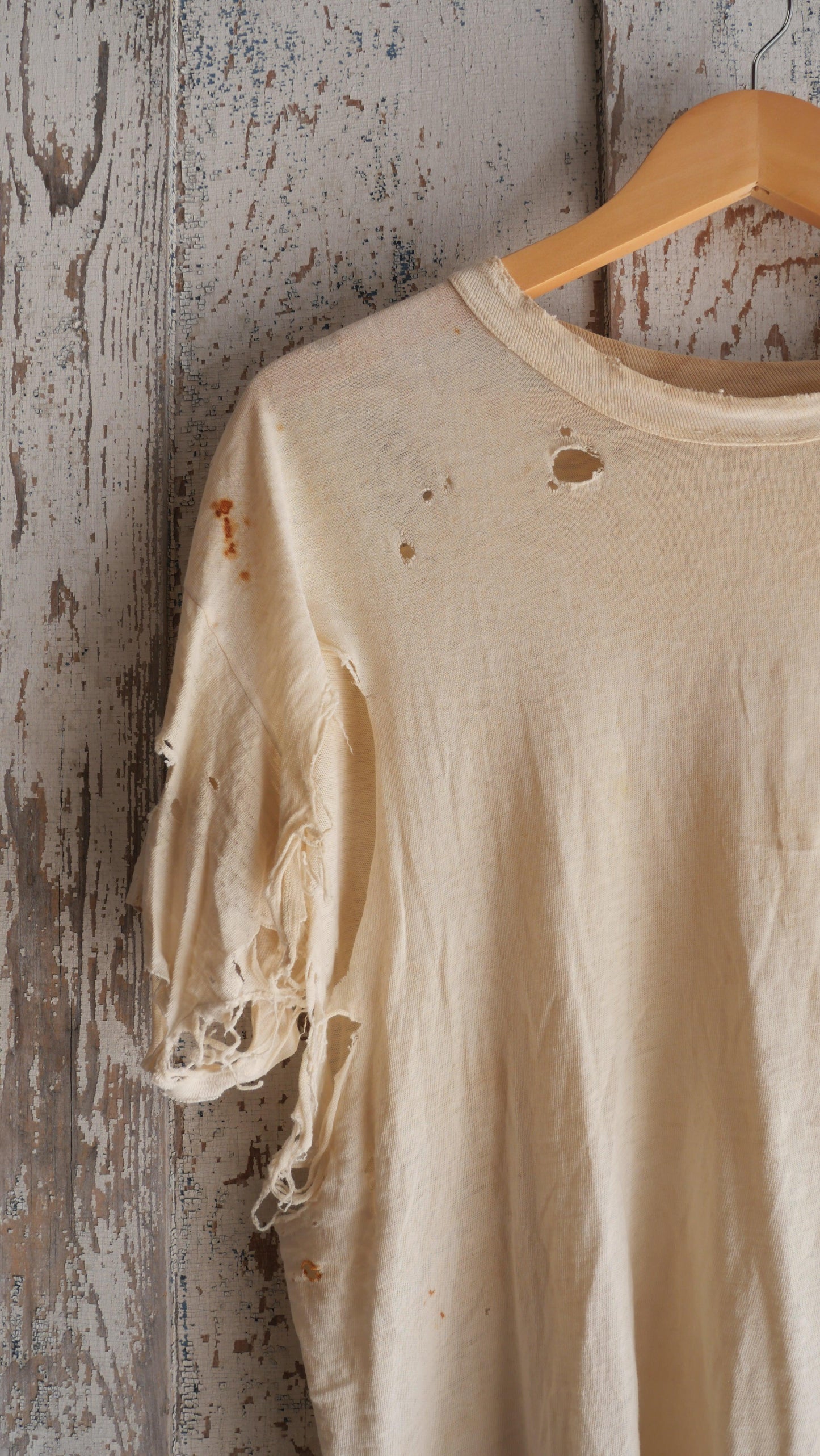 1960s Thrashed White Tee | L