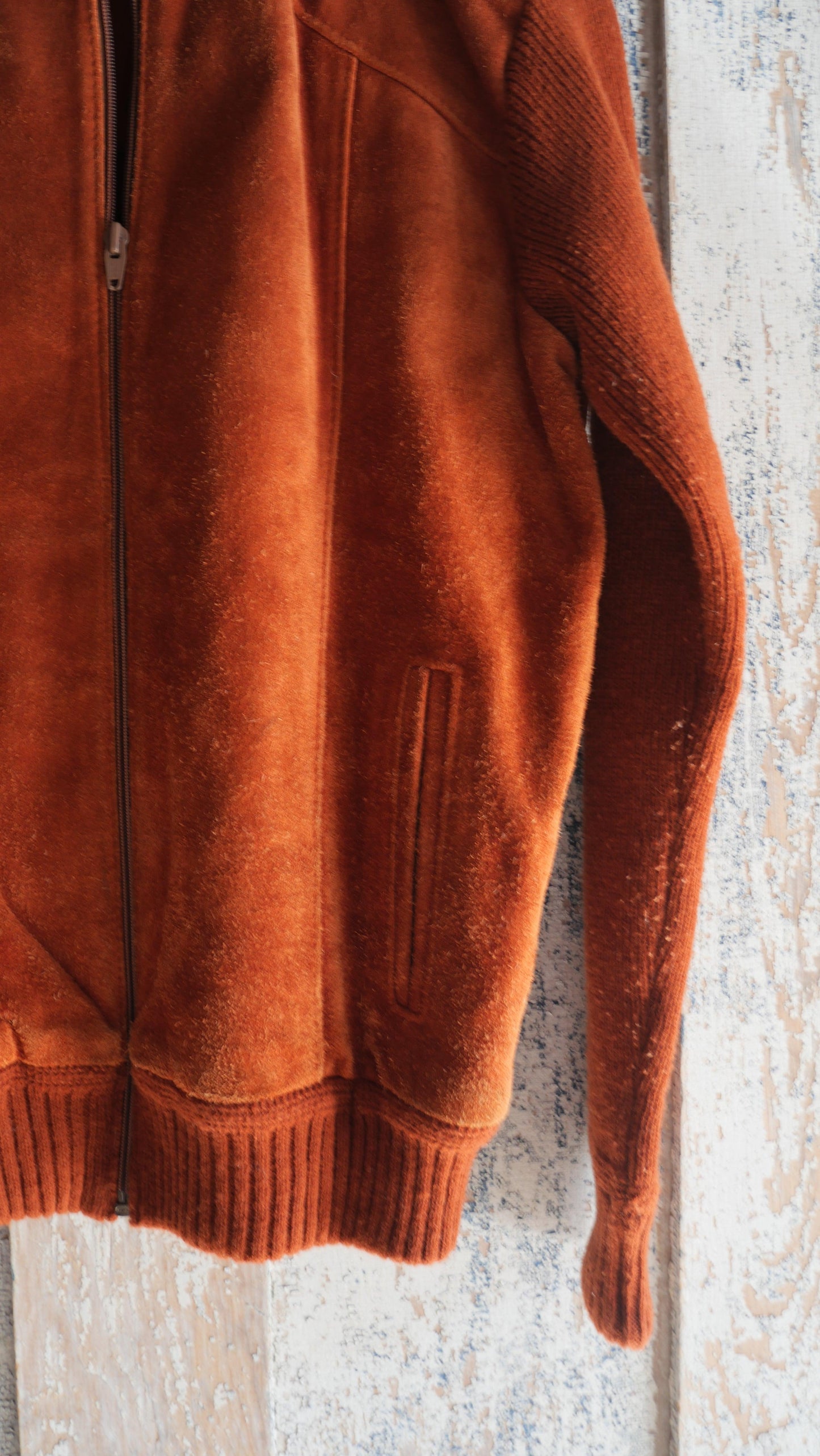 1970s Suede Knit Sweater | M