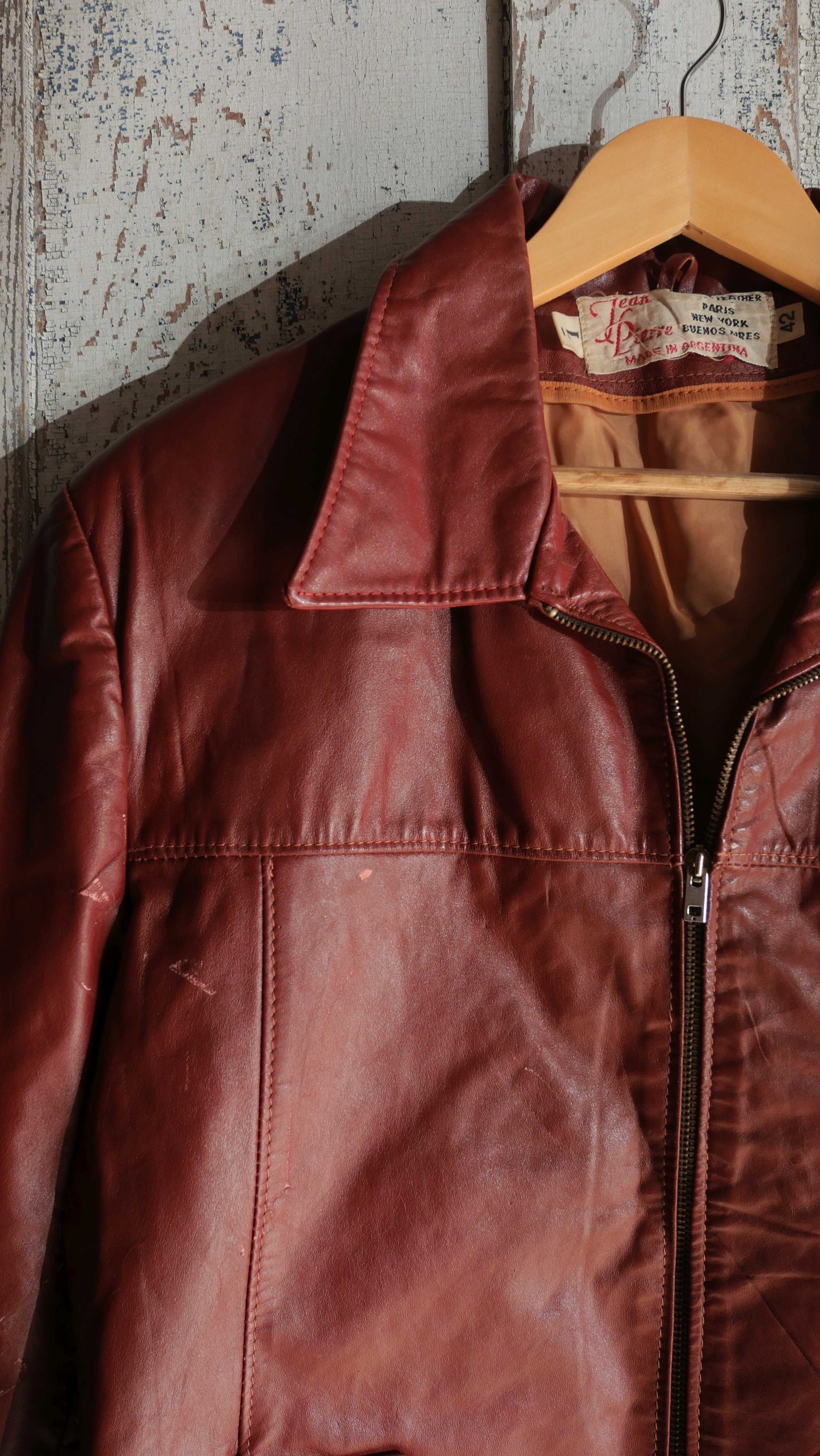1970s Cherry Leather Jacket | M
