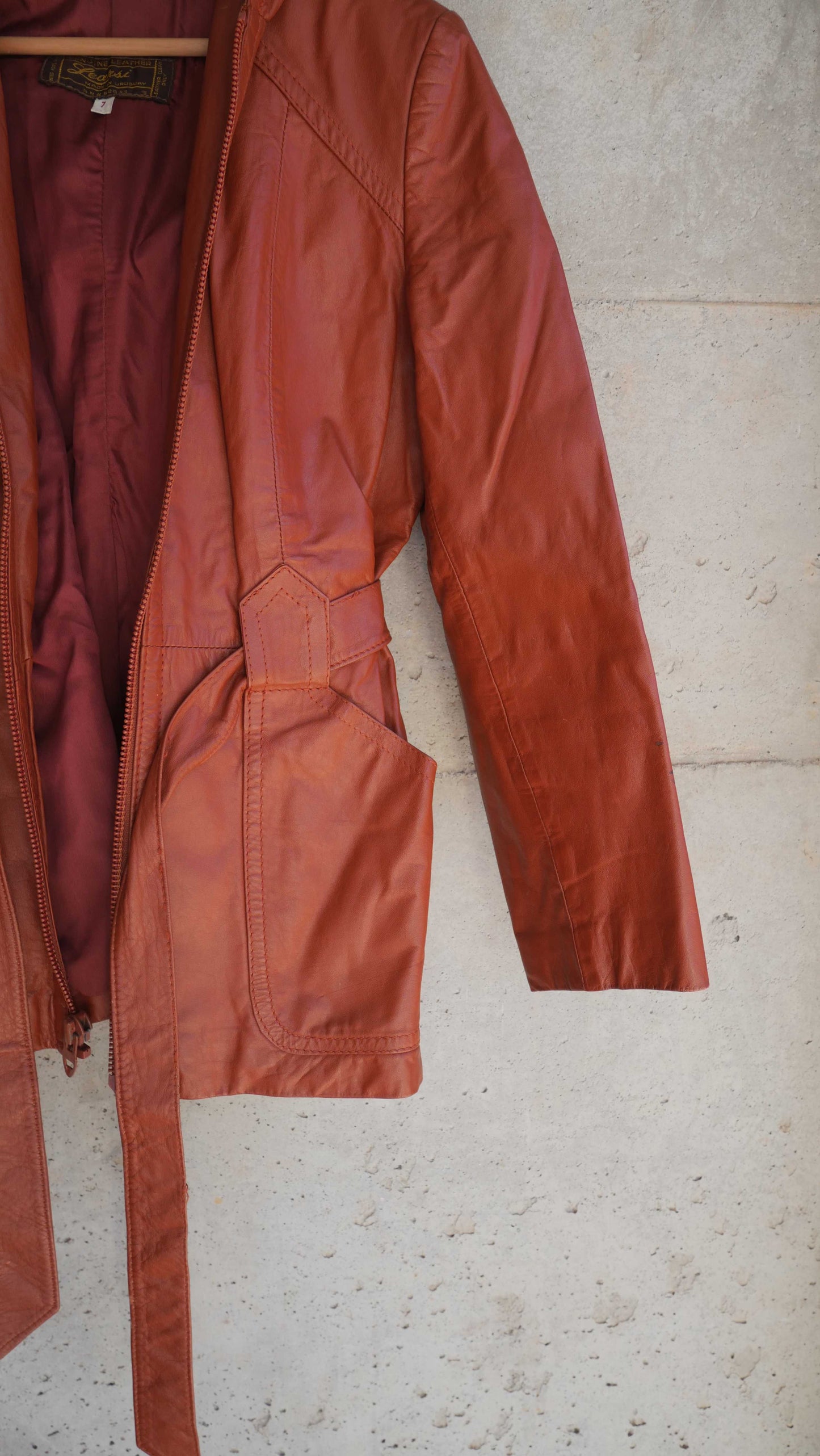 1970s Leather Hooded Jacket | S