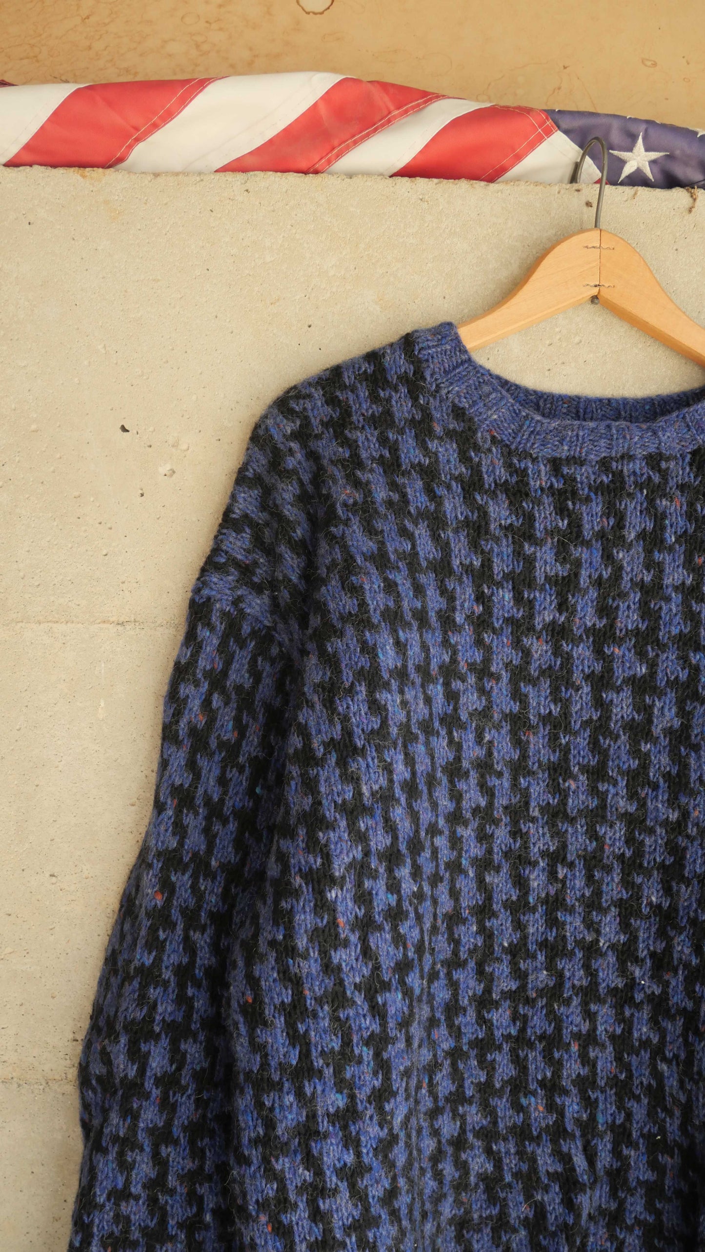 1990s Houndstooth Knit Sweater | L