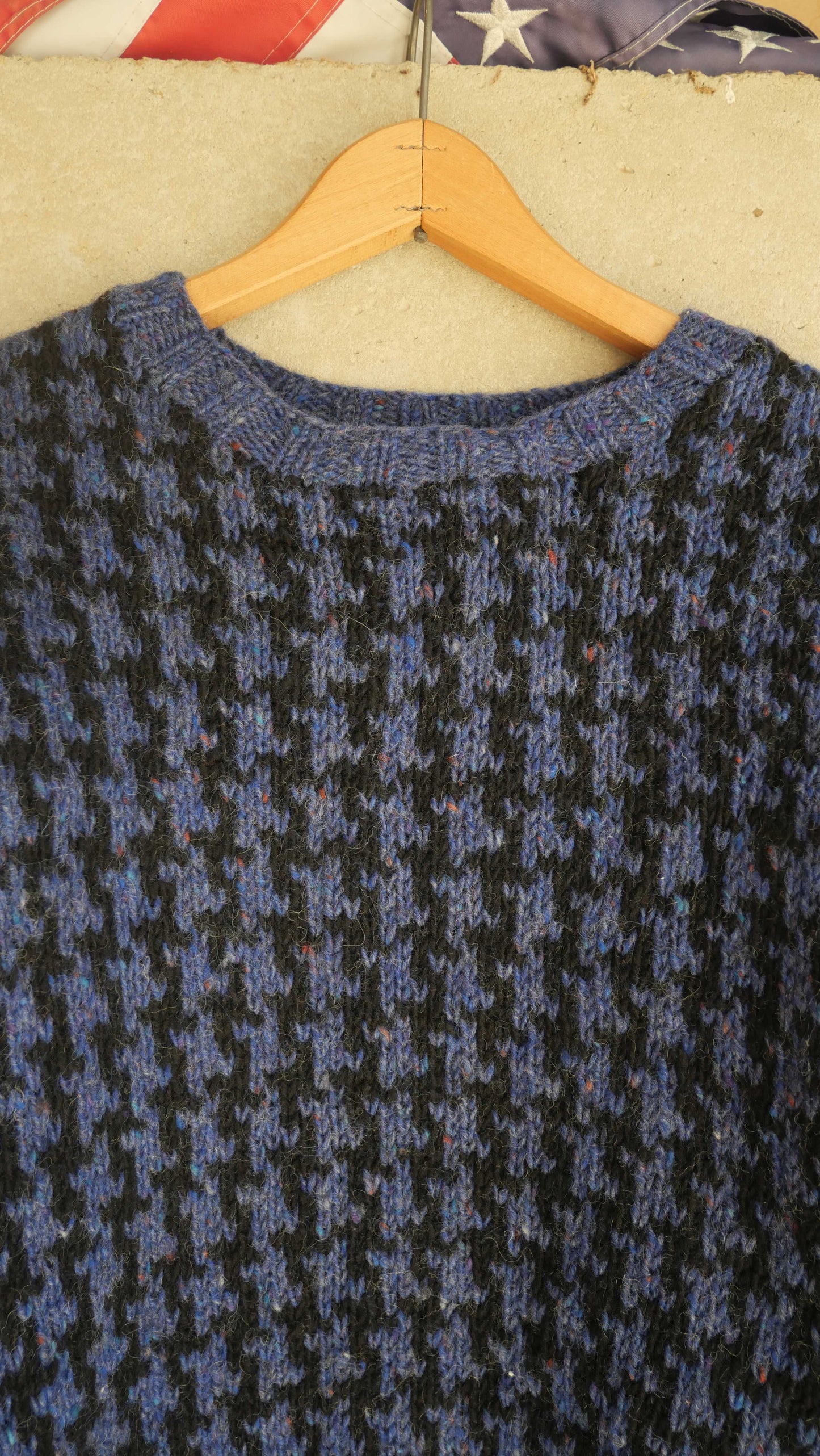 1990s Houndstooth Knit Sweater | L