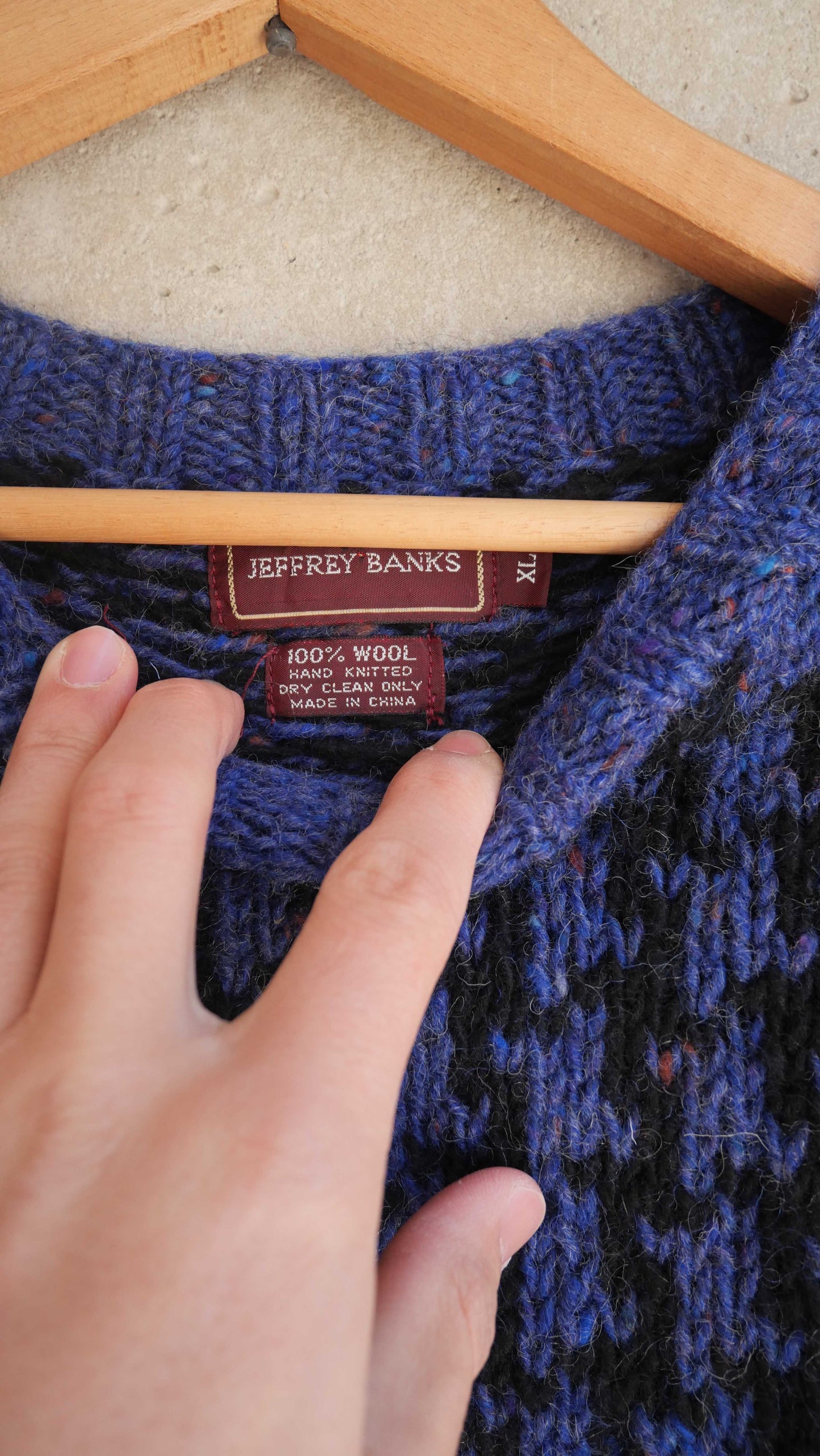 1990s Houndstooth Knit Sweater | L