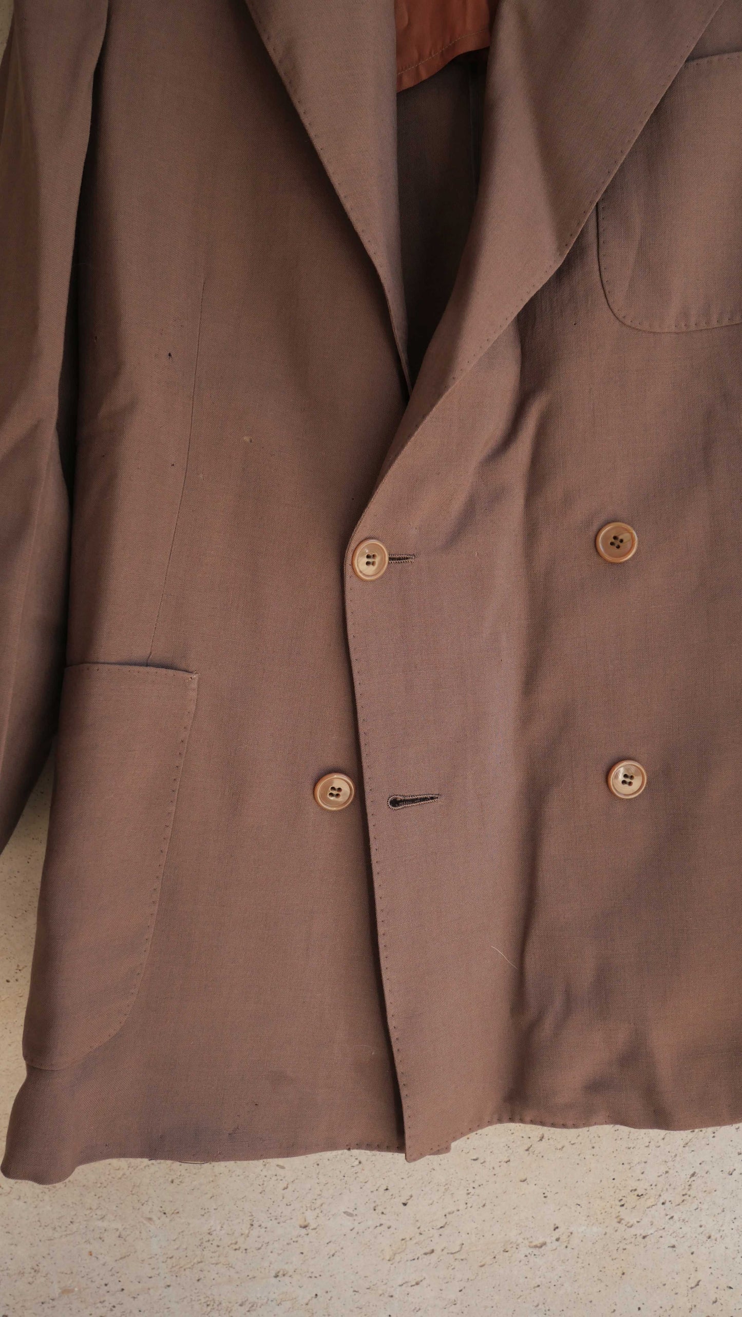 1970s Brown Double Breasted Coat | L
