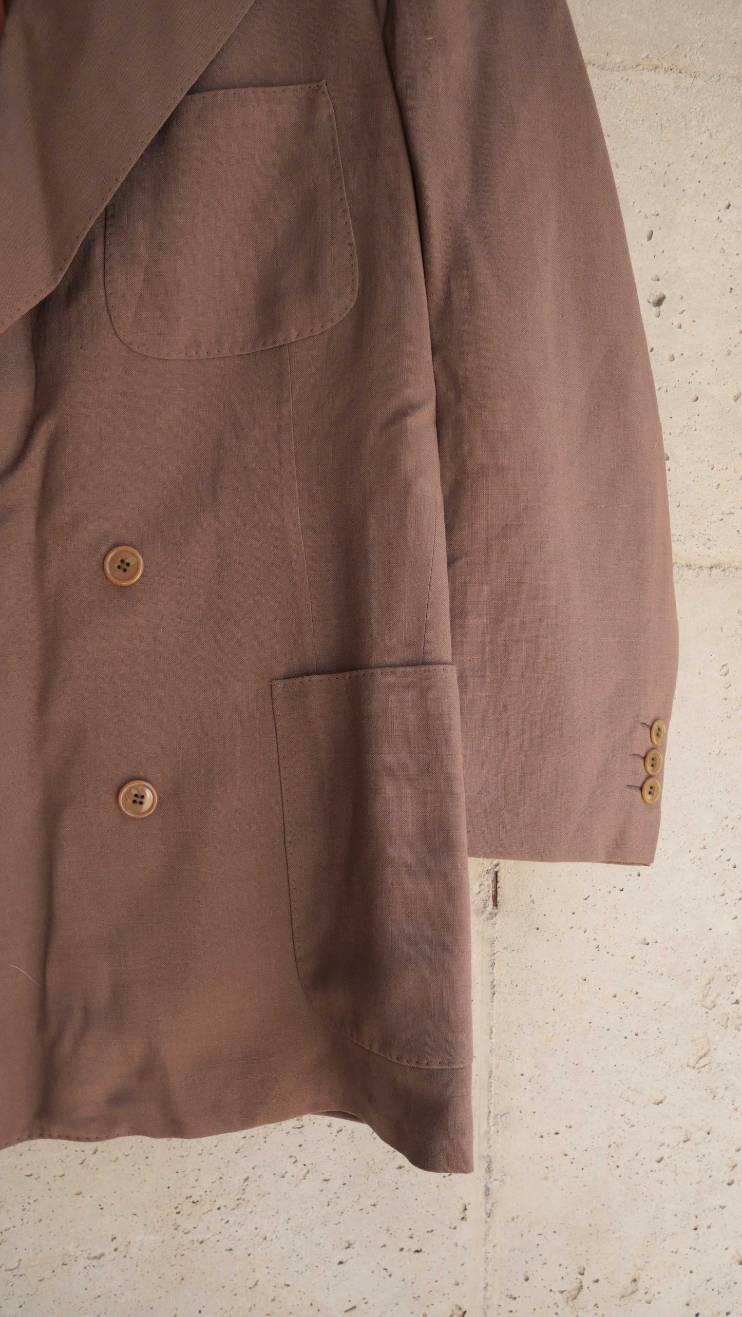 1970s Brown Double Breasted Coat | L