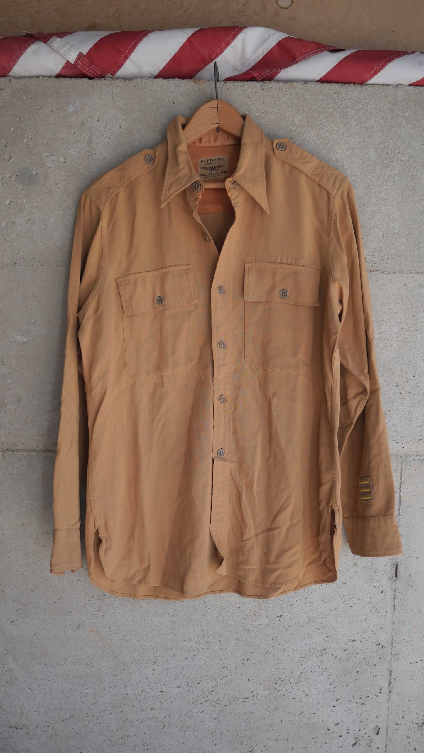 1960s Gabardine Officer Shirt | M