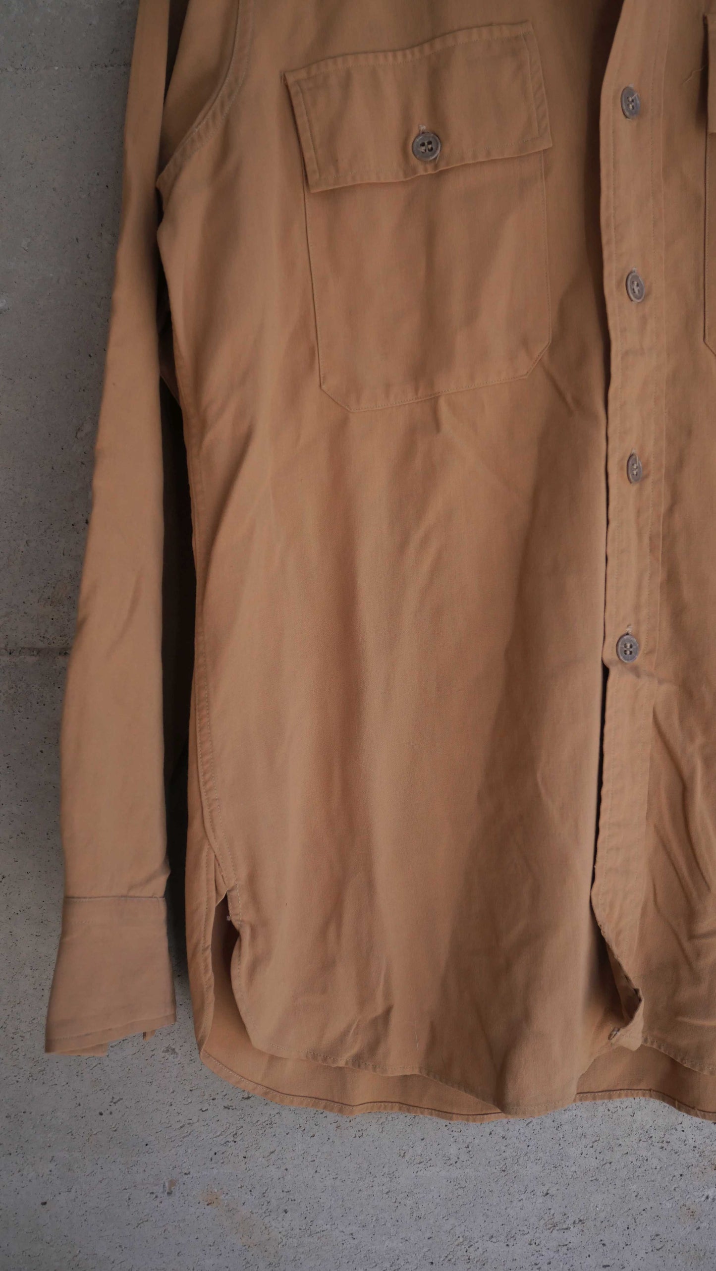1960s Gabardine Officer Shirt | M