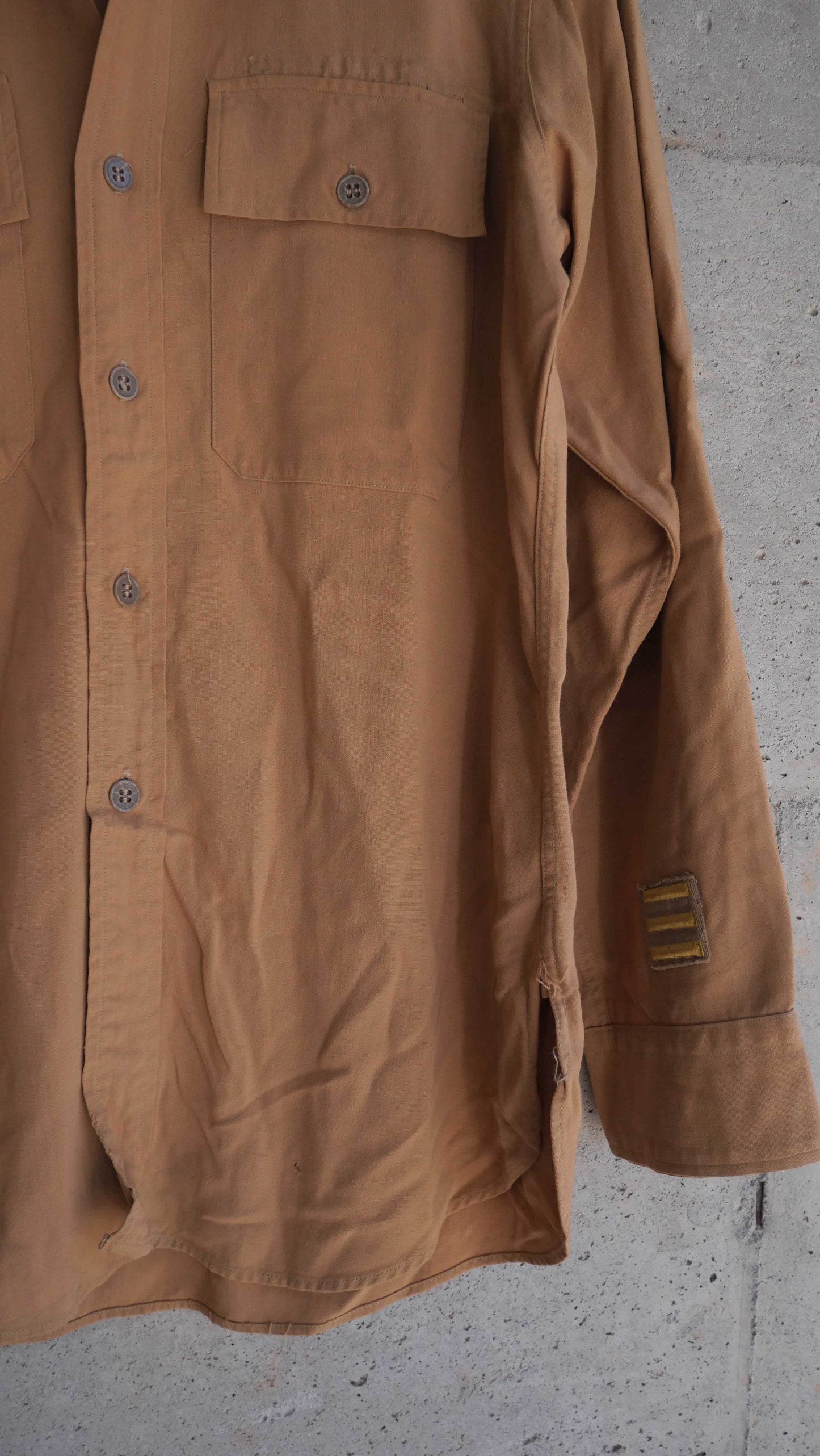 1960s Gabardine Officer Shirt | M