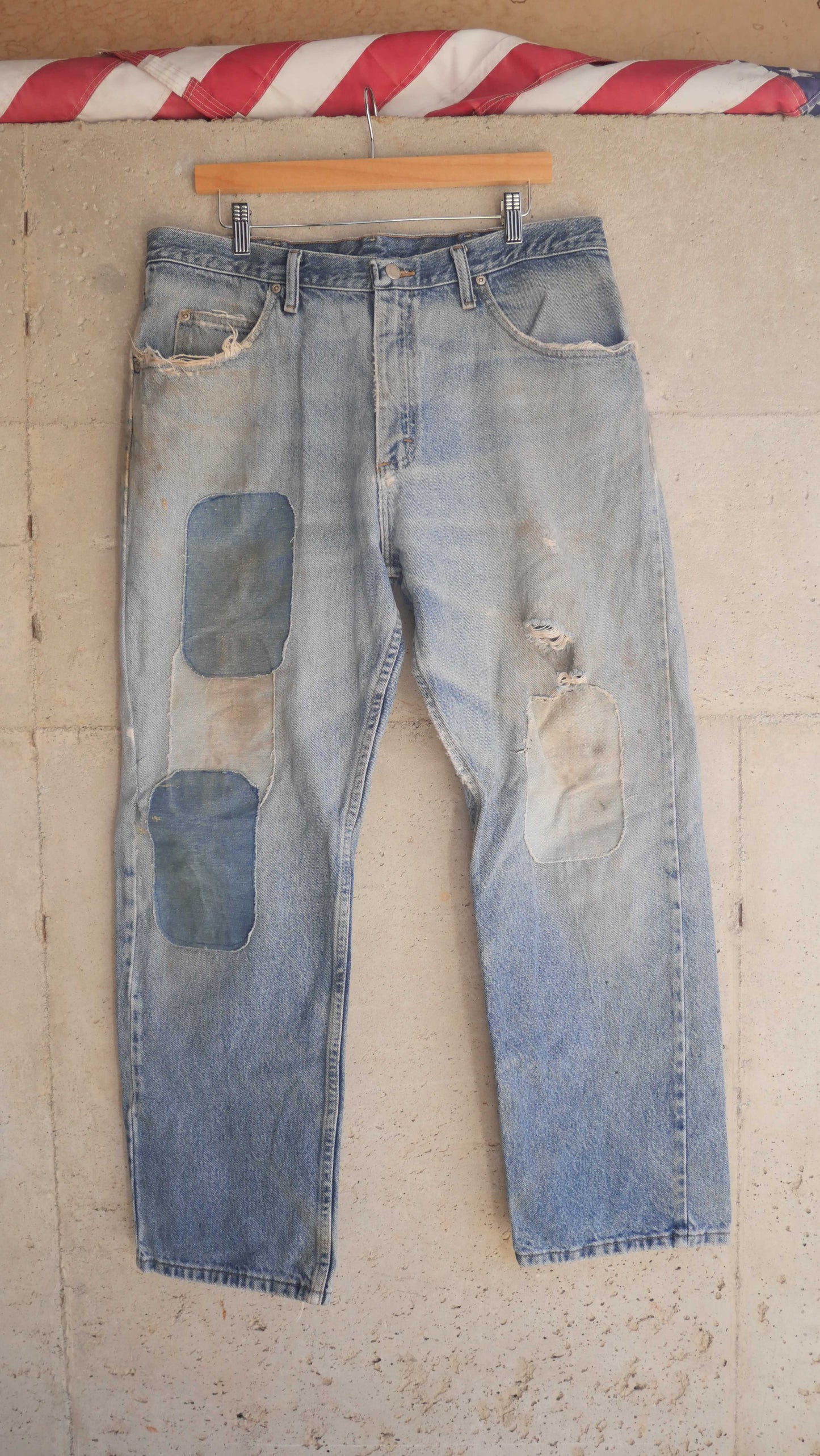 2000s Patched Wrangler Denim | 36