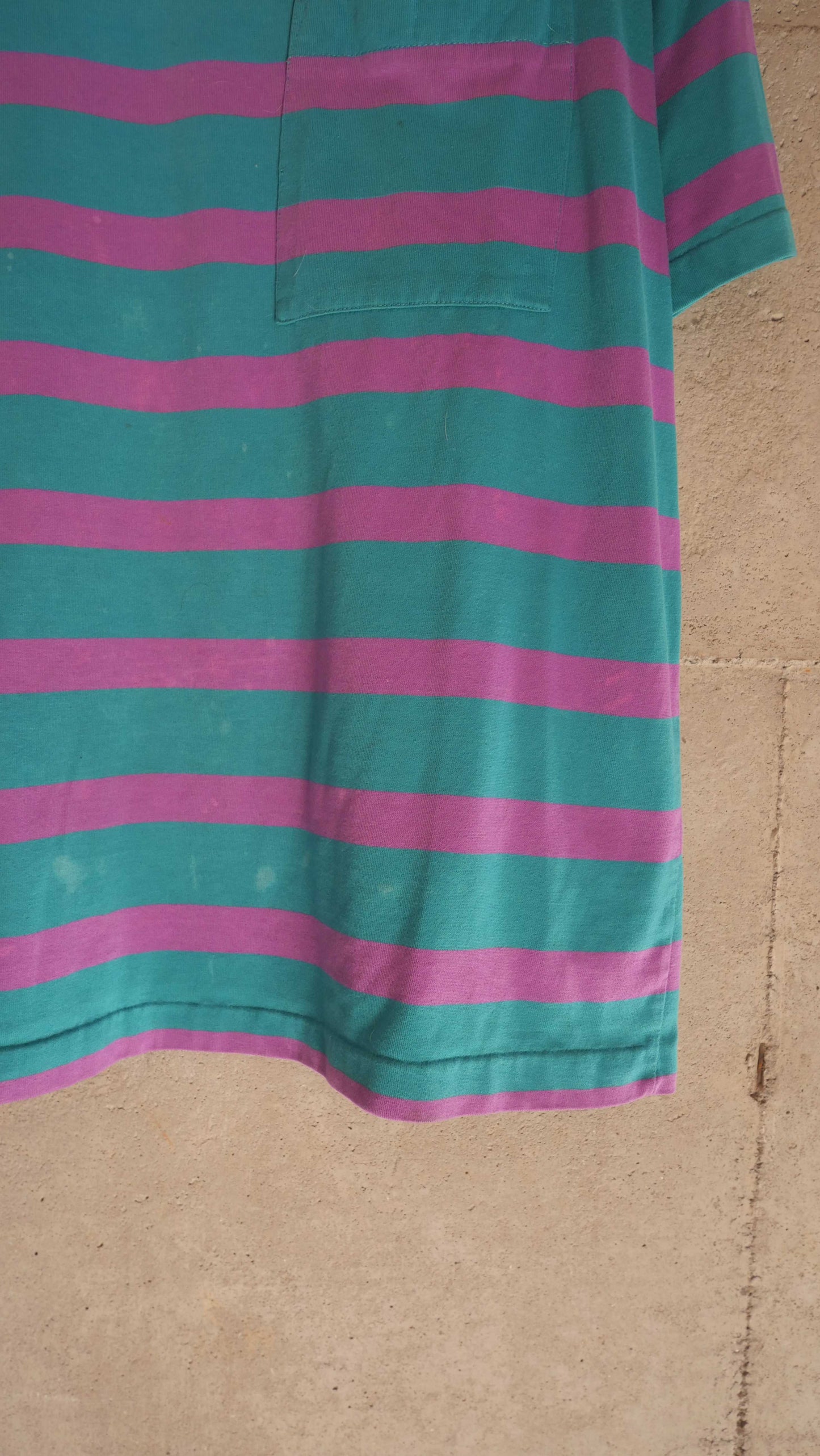 1990s Striped Pocket Tee | L