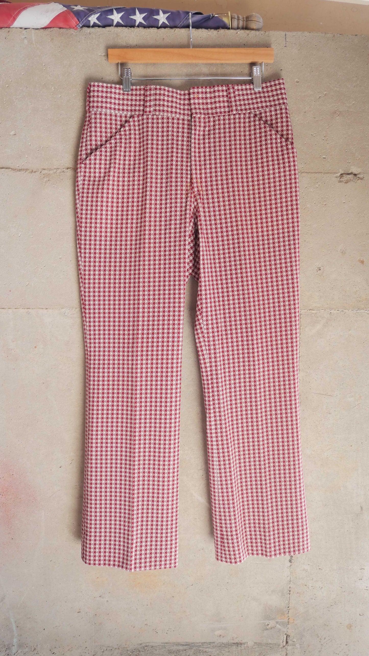 1970s Flared Houndstooth Slacks | 34