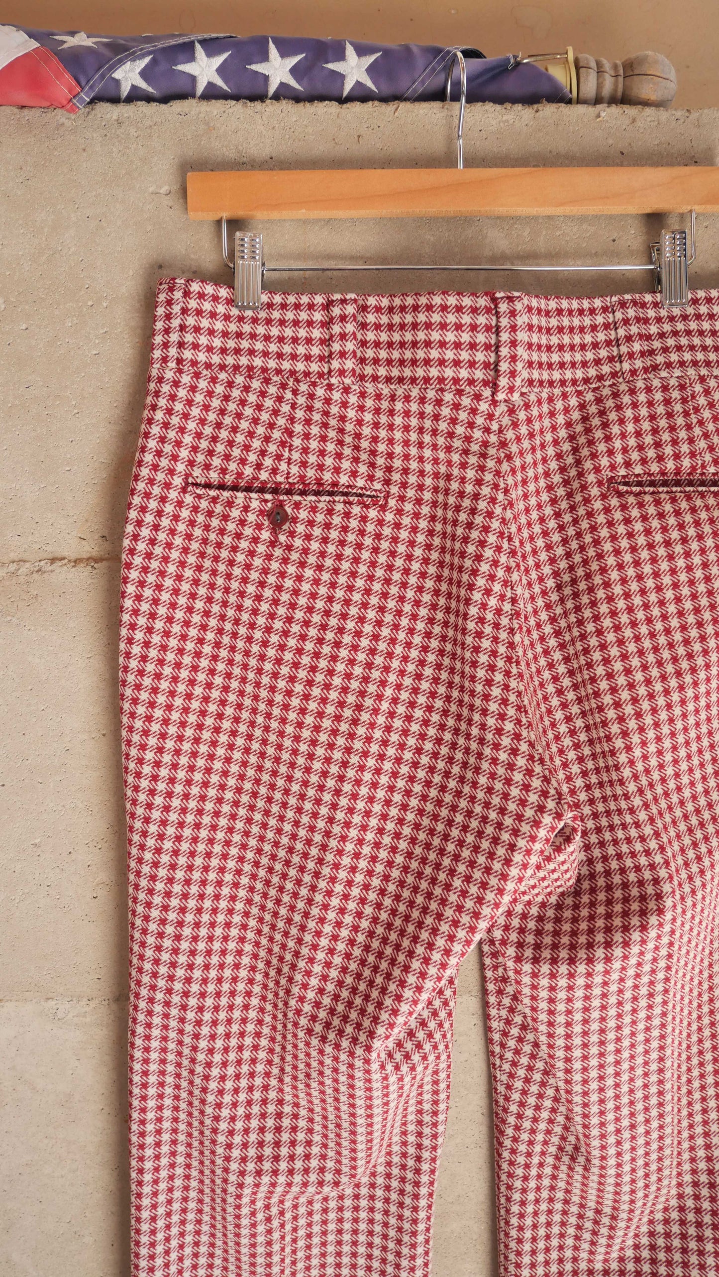 1970s Flared Houndstooth Slacks | 34