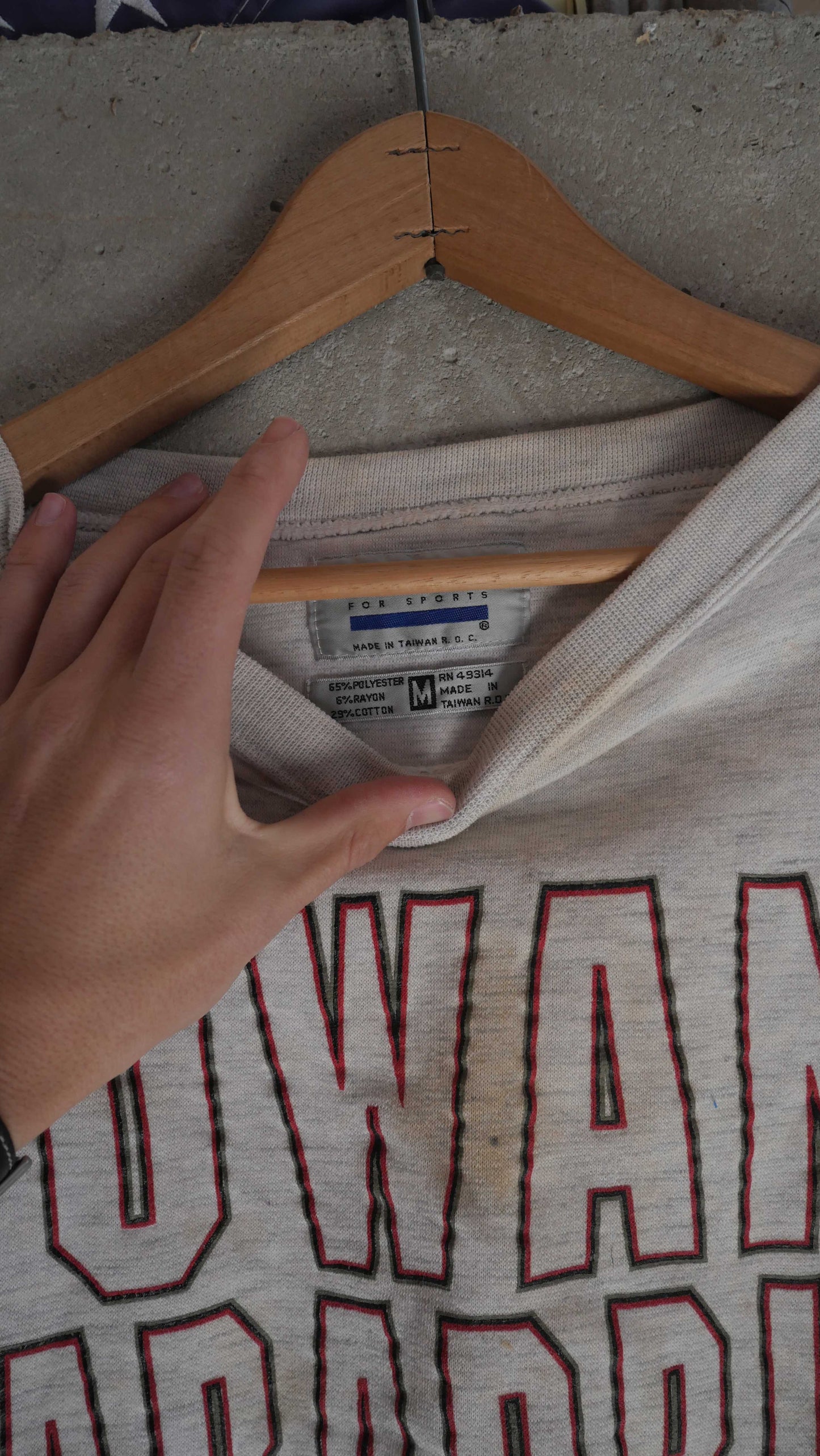 1990s Boxy College Crewneck | M