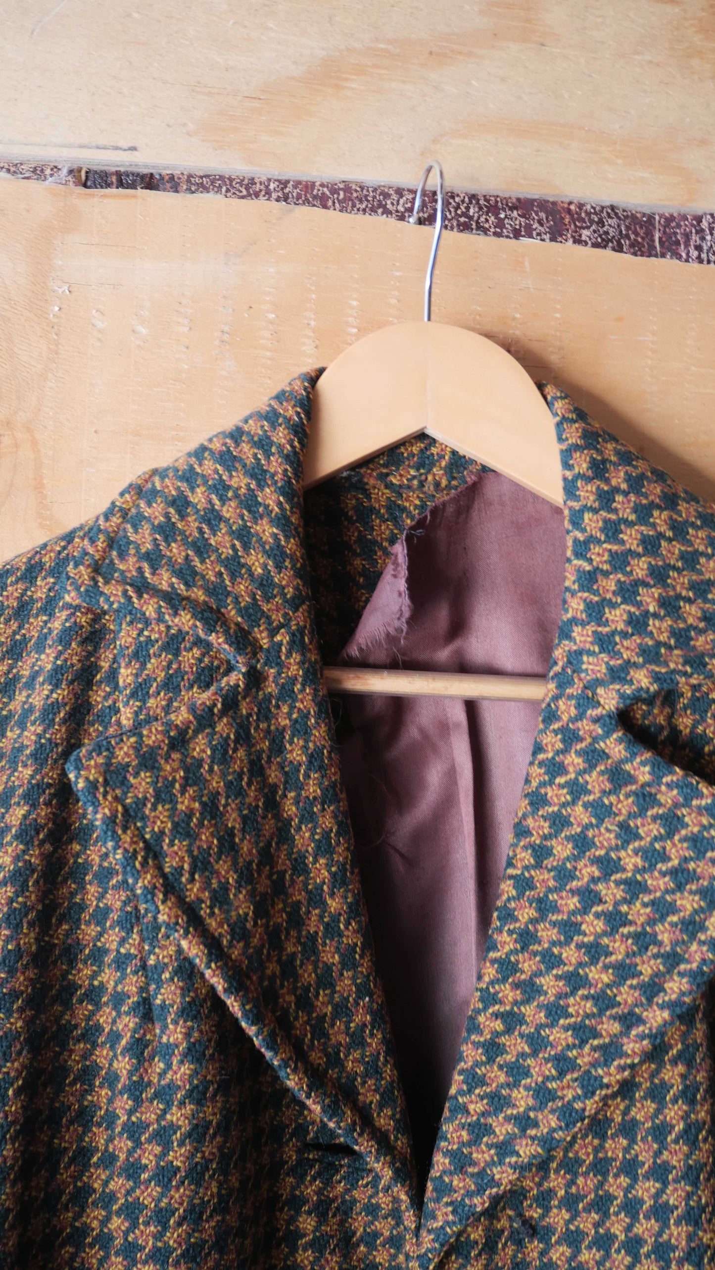 1970s Houndstooth Long Coat | L