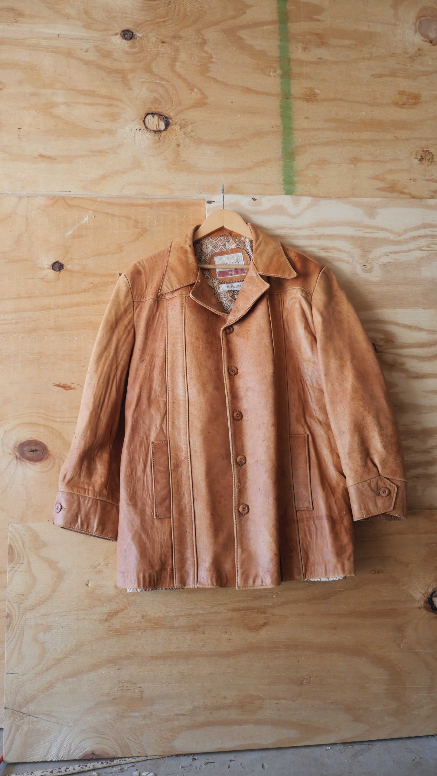 1960s Leather Overcoat | L
