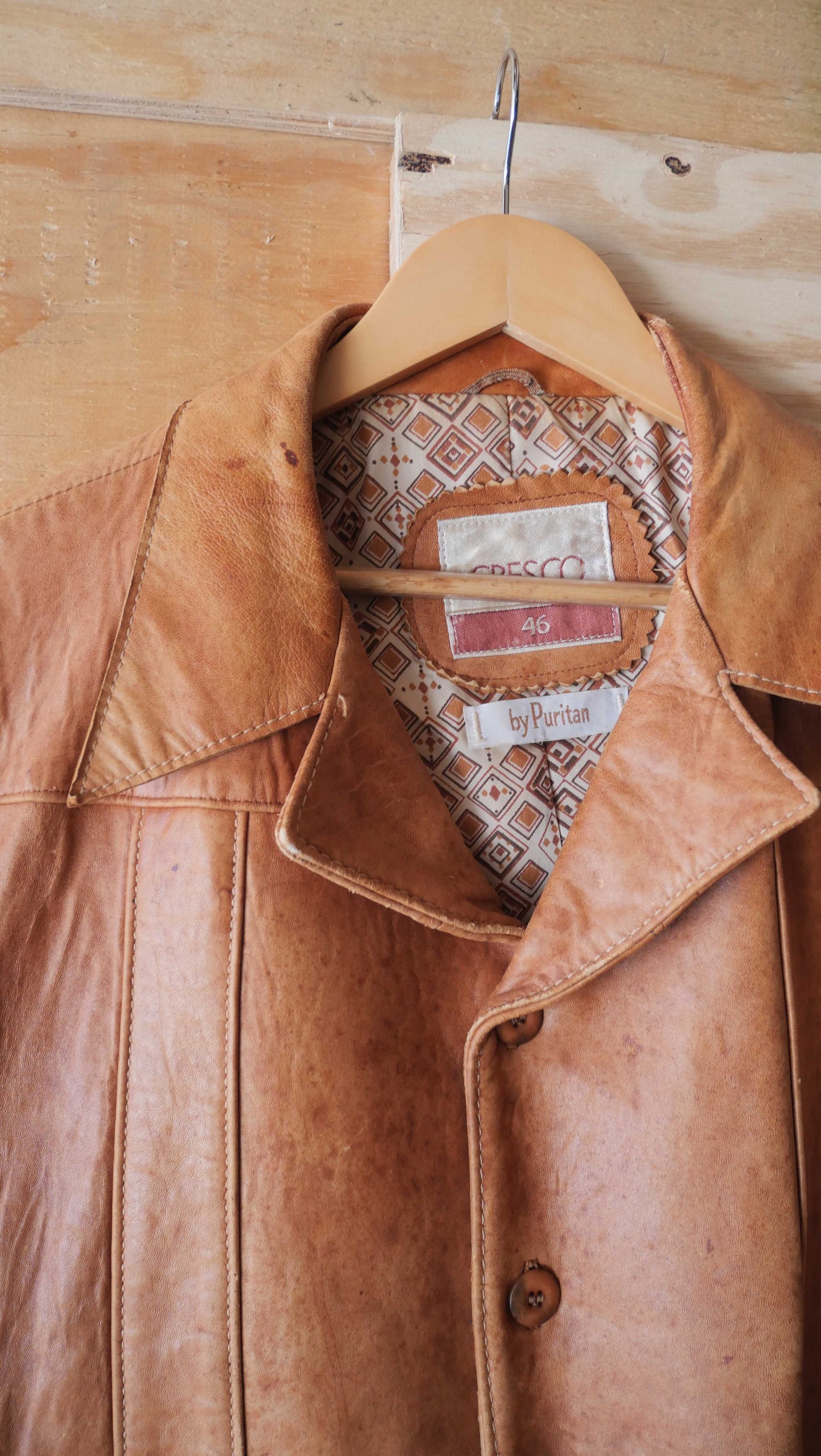 1960s Leather Overcoat | L