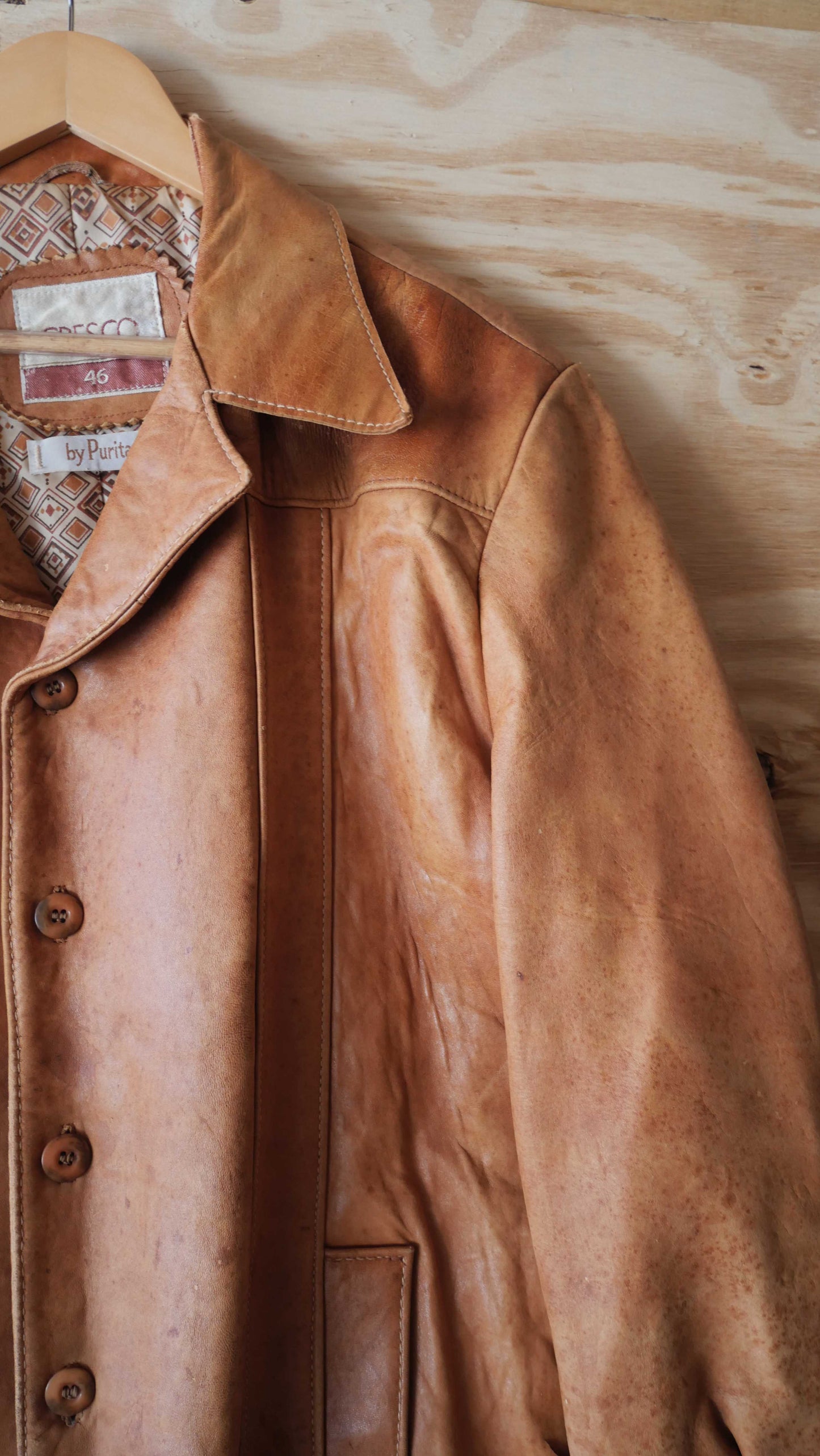1960s Leather Overcoat | L