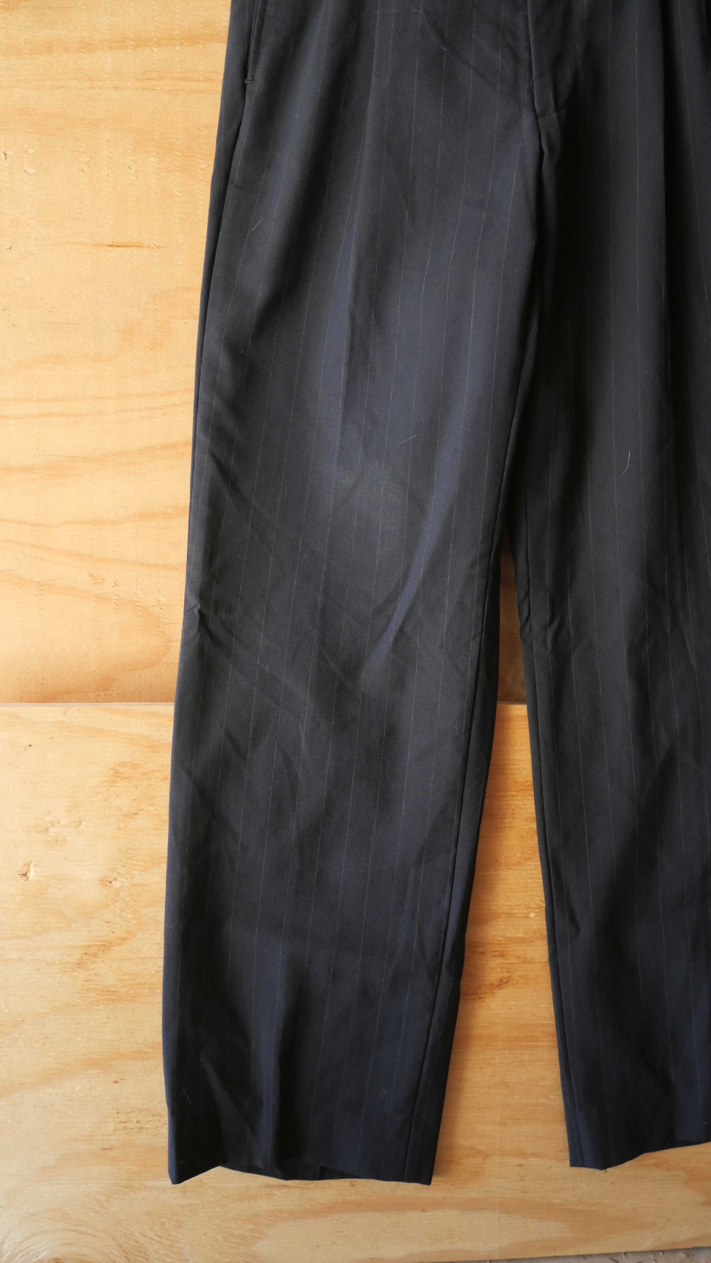 1980s Pin Stripe Pleated Slacks | 31