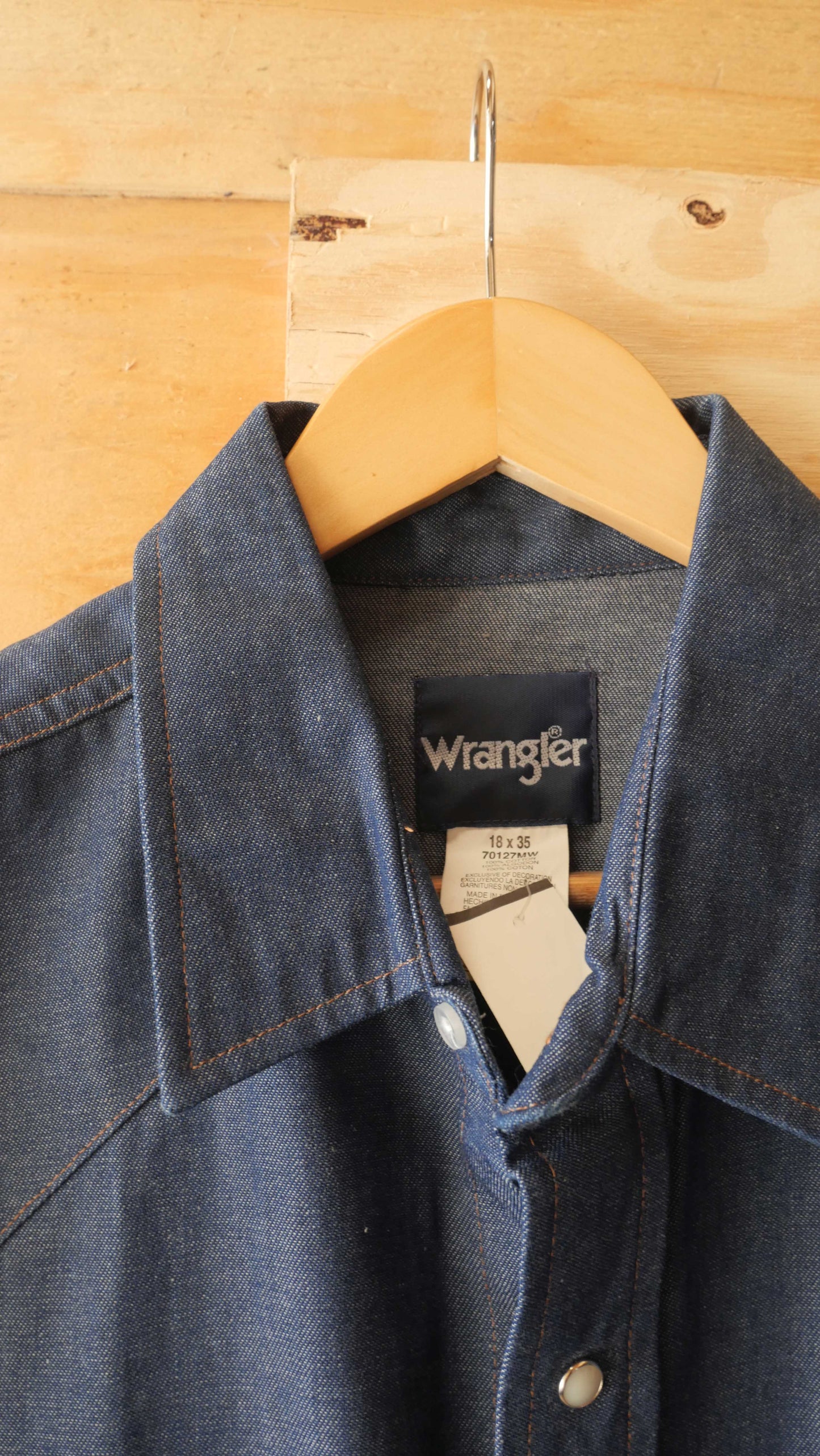 1990s Denim Pearl Snap | XL