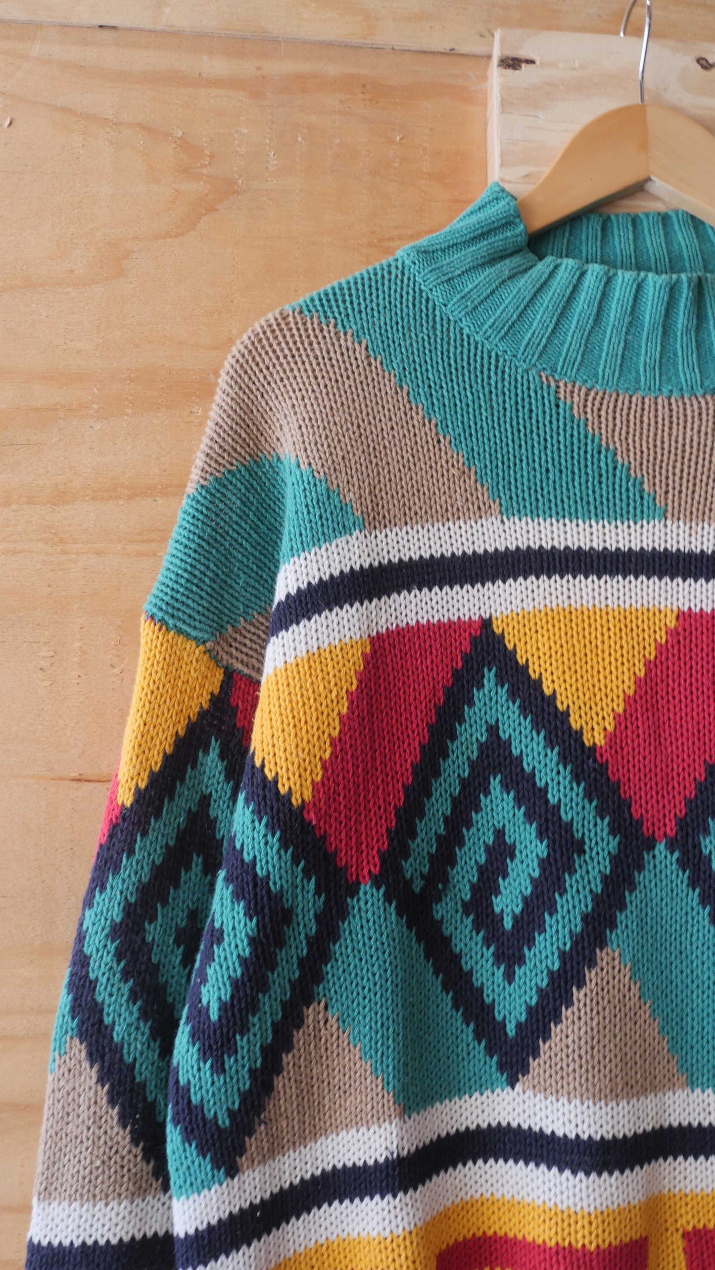 1980s Multicolor Knit Sweater | L